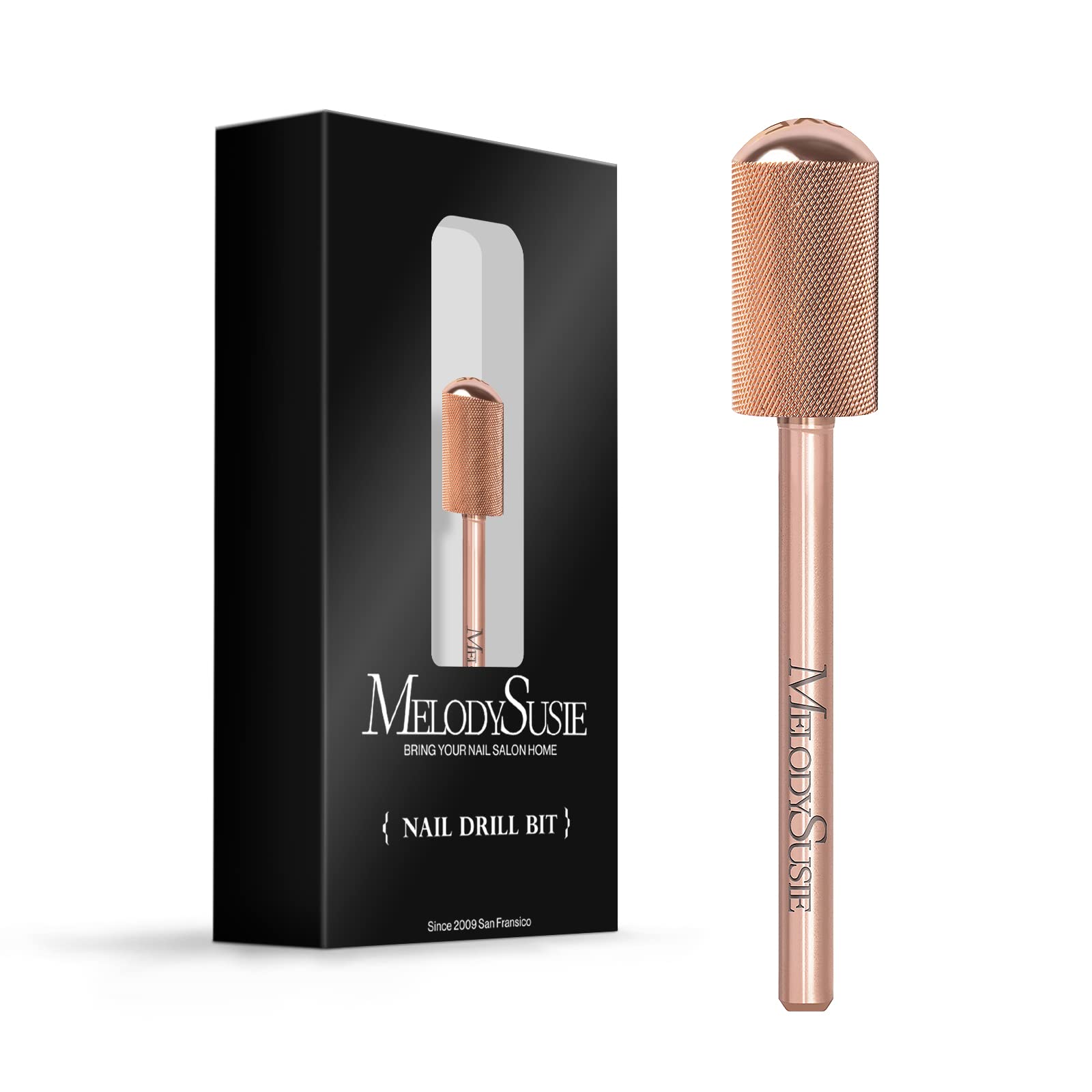 MelodySusie Safety Nail Drill Bits, 3/32 ' ' Smooth Round Top Large Barrel Carbide Bits, Suitable for Manicure Pedicure Cuticle 