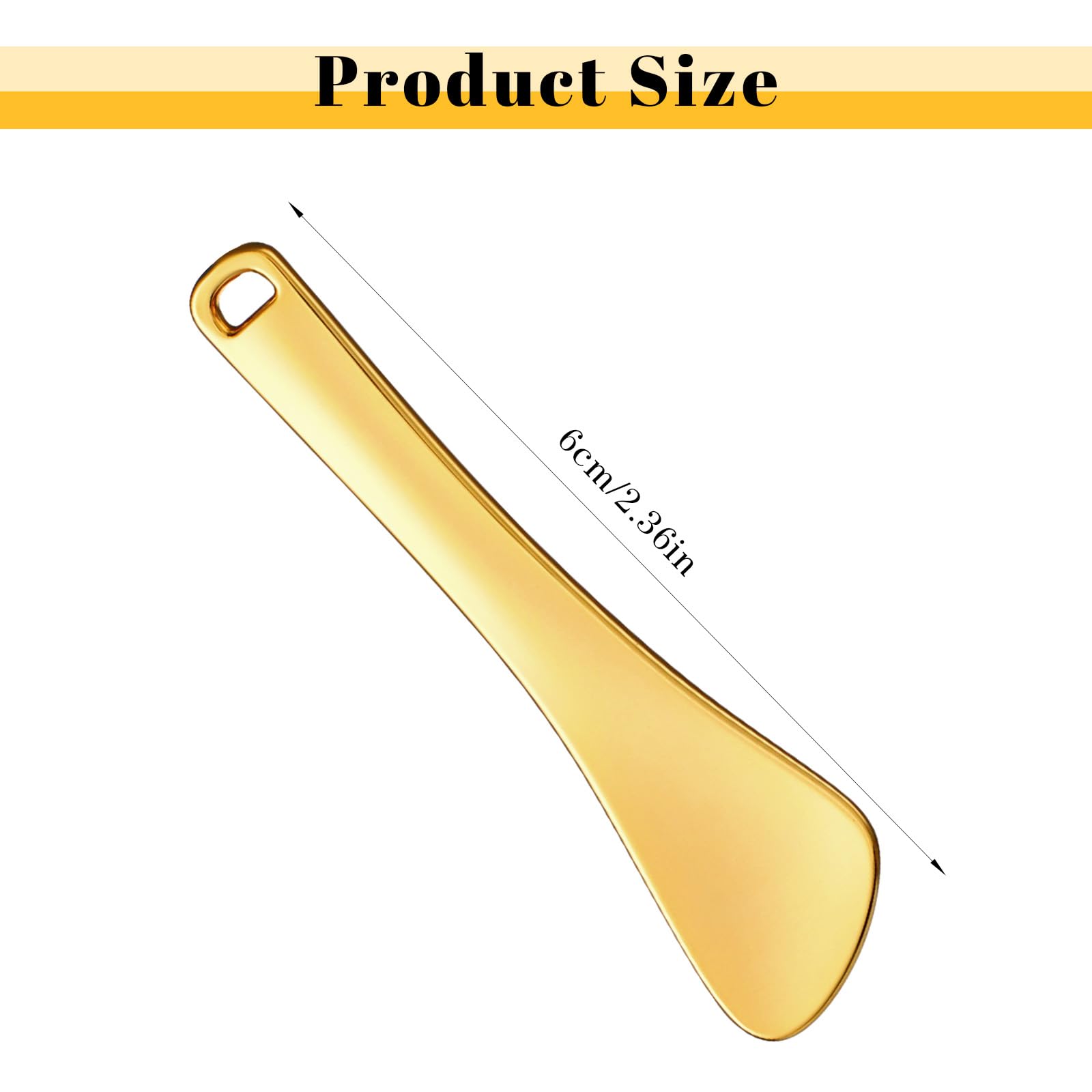 Gjinxi Metal Cosmetic Spoon 3 Pcs Mini Spoon Beauty Scoop Mask Shovel Applicator Skin Treatments Tools Reusable Tiny Shovel Gold