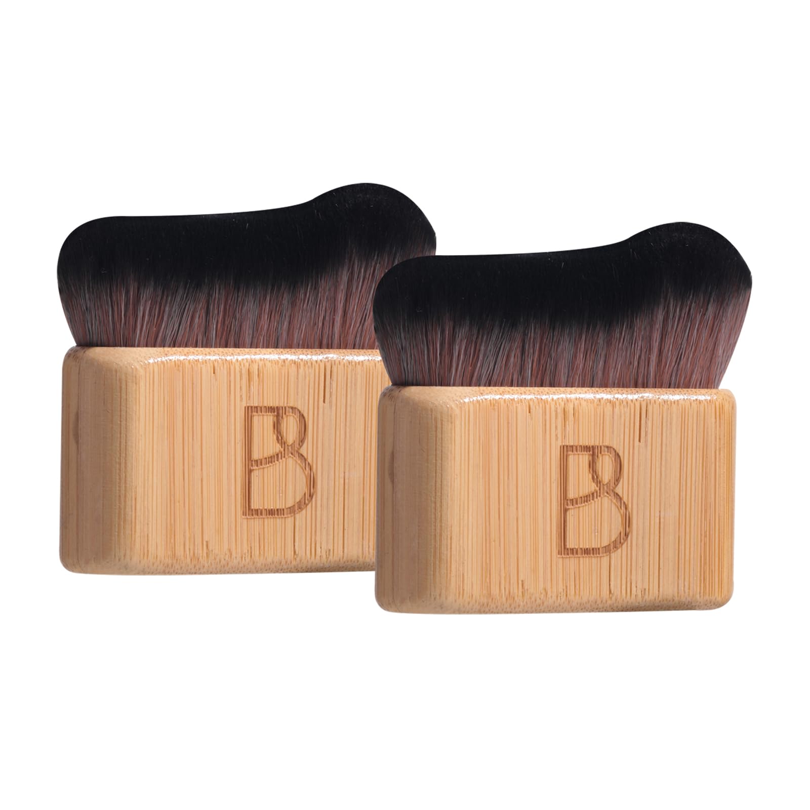 BS-MALL Self Tanning Body Brush Makeup Brushes Set of 2 | Eco-Friendly Natural Bamboo Handles | Ultra-Soft Synthetic Bristles | 