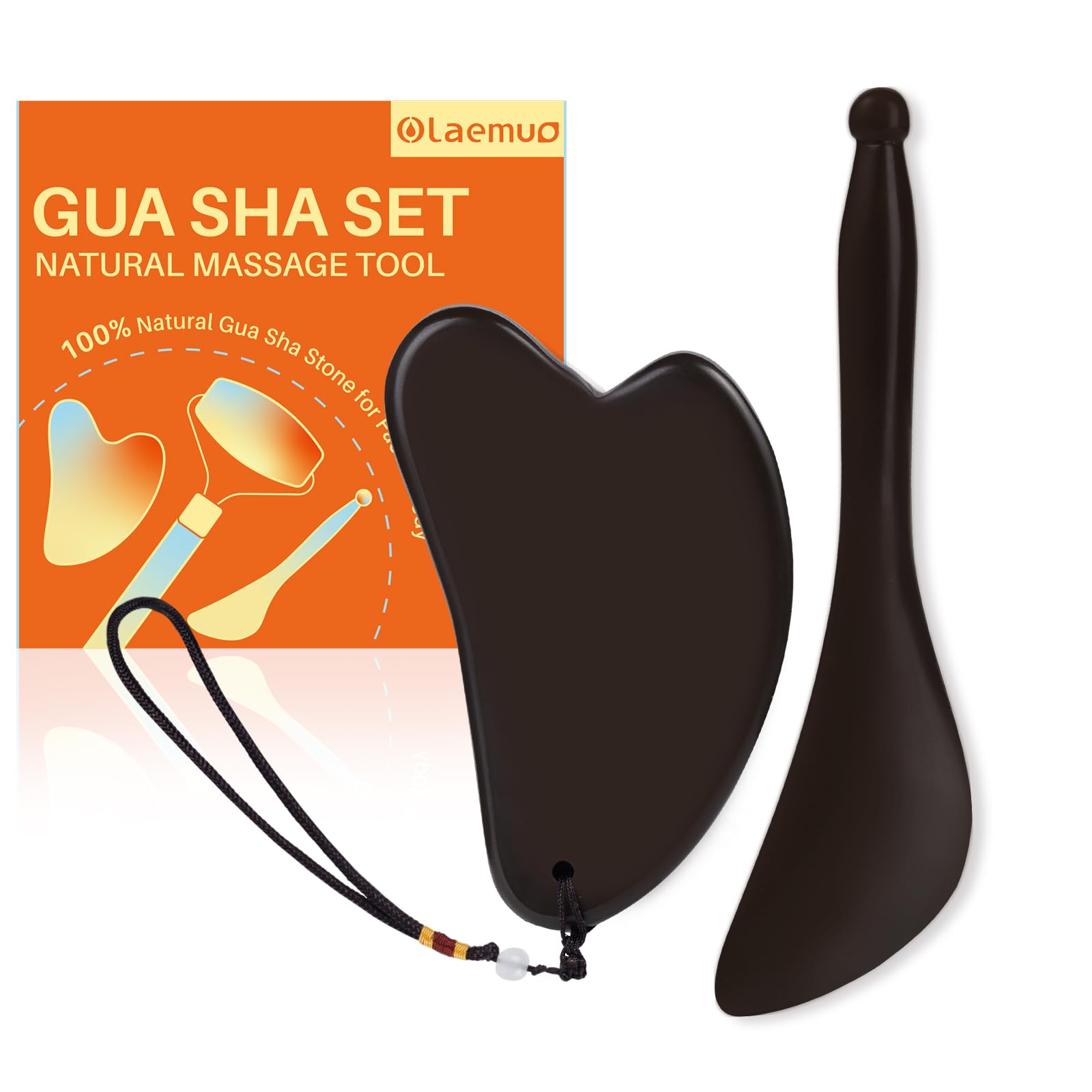 Olaemuo Bian Stone Gua Sha & Acupuncture Scraper, Gua-Sha Facial Body Tools Set For Reduce Puffiness, Acupuncture Scraper For Me