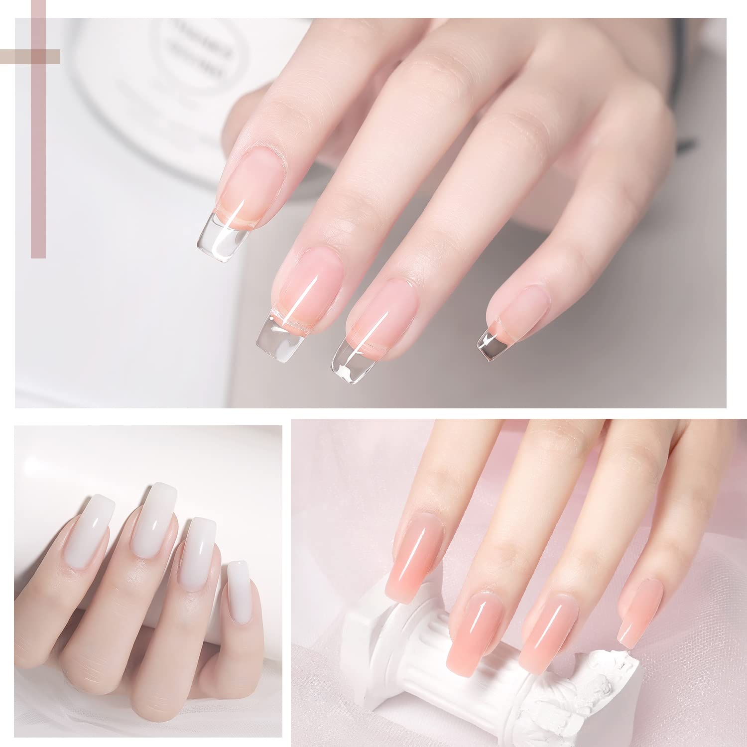 Gaoy Poly Gel Nail Kit With U V Light Starter Kit, 6 Pcs Builder Gel Nail Extension Kit For Beginners With Everything Nail Art D