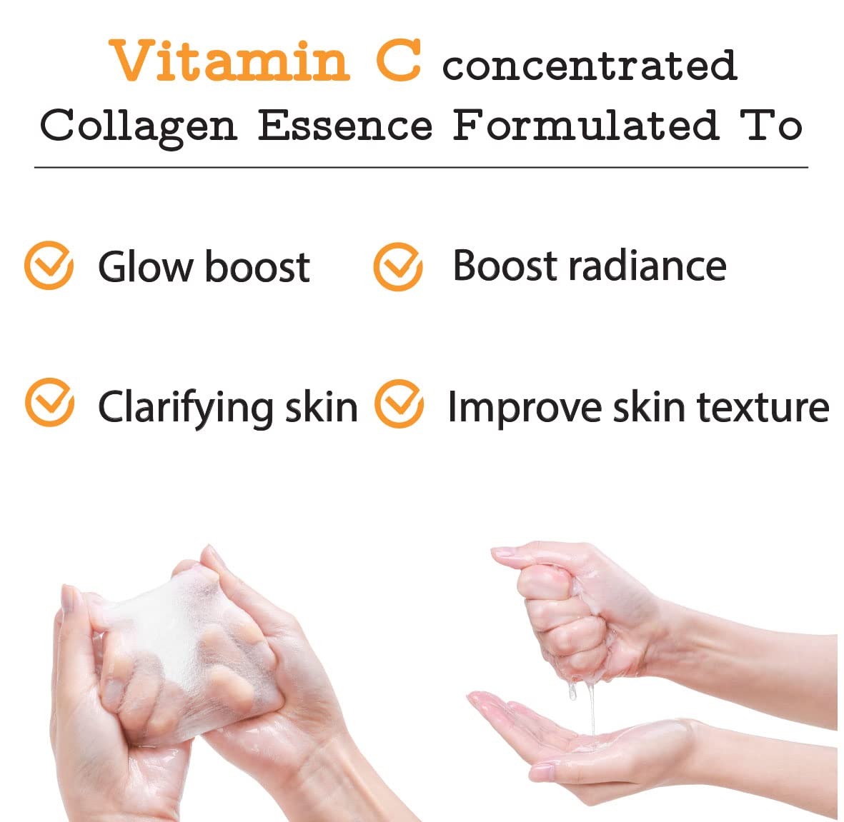 MEAROSA DESIgN Vitamin c collagen Natural Essence Face Mask Beauty Facial Mask Sheet Mask Korea Skin care Premium Quality (8 pac