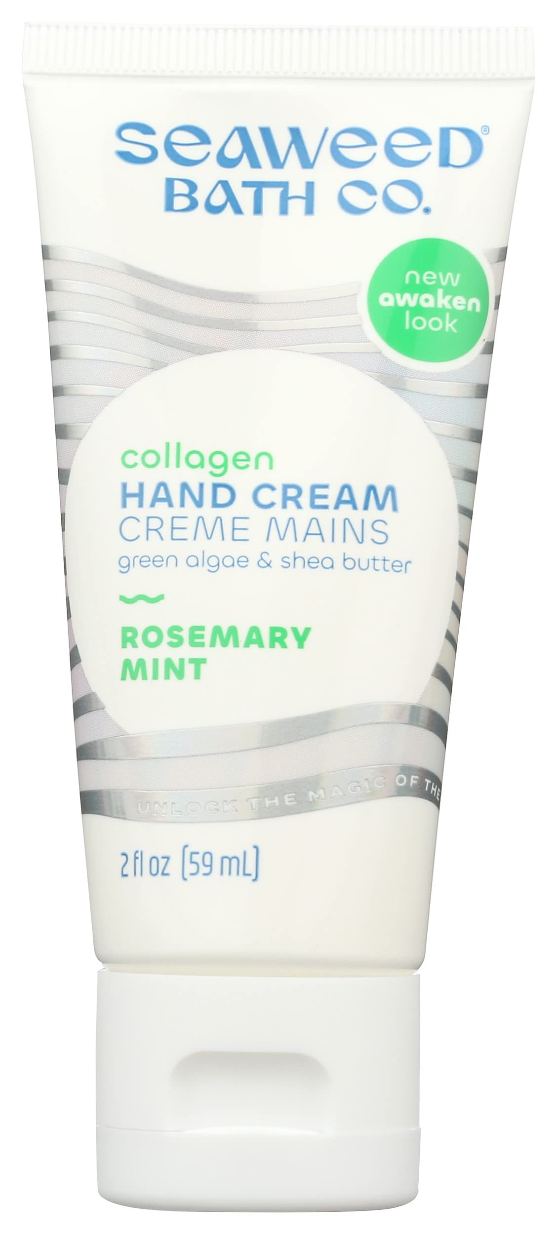 The Seaweed Bath Co. Collagen Hand Cream, Awaken Rosemary & Mint Scent, With Natural Bladderwrack Seaweed, Vegan, Paraben Free, 