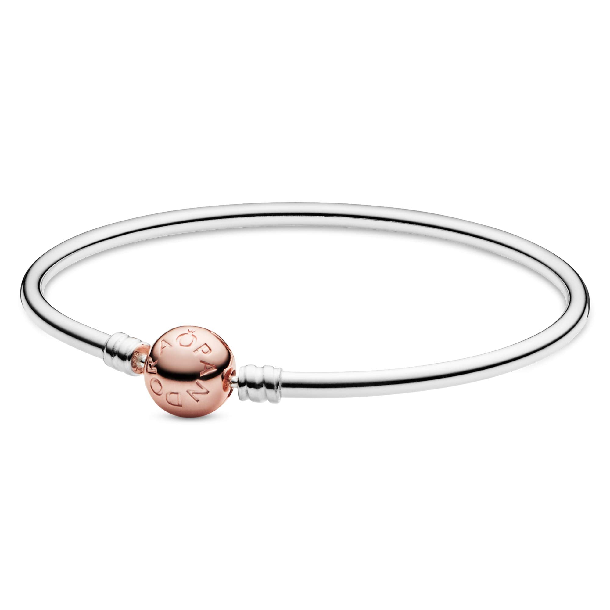 PANDORA Silver Bangle w Rose Clasp