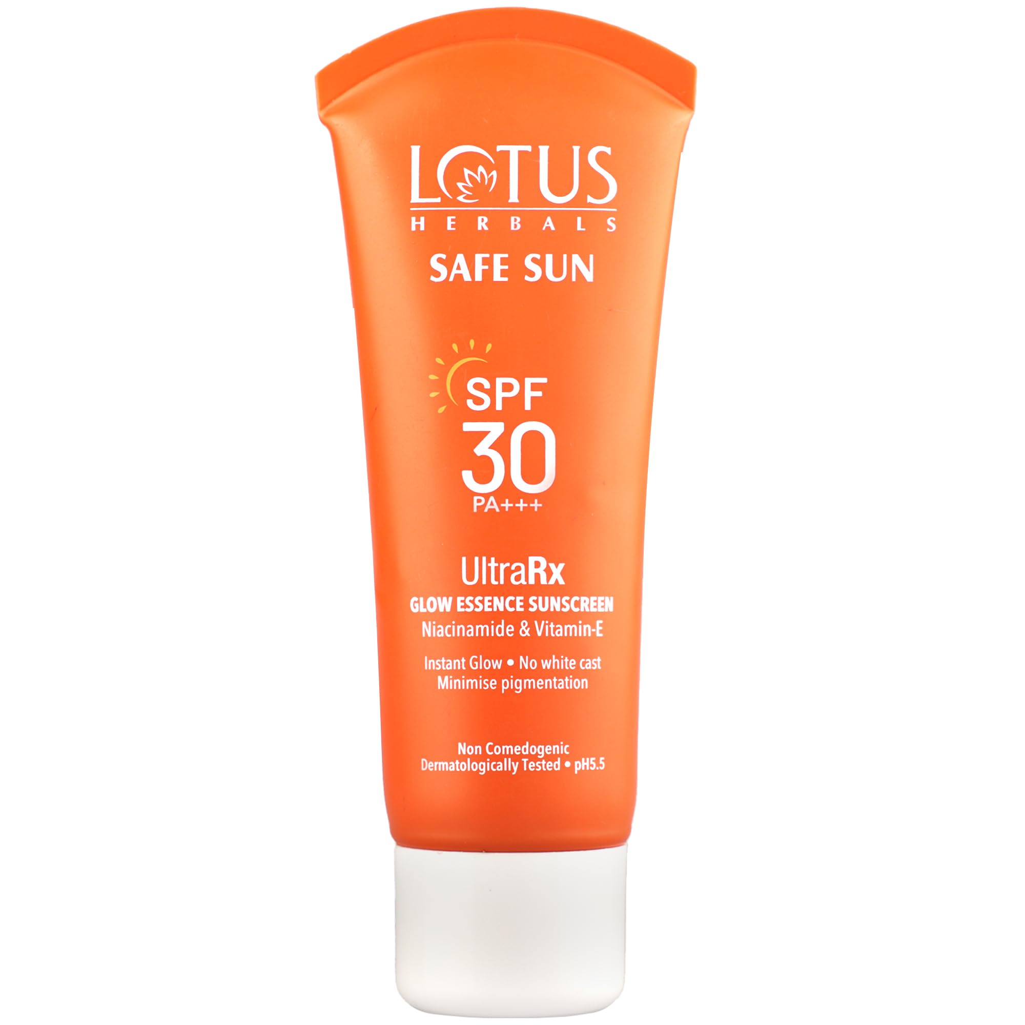 Lotus Herbals SafeSun UltraRx Glow Essence Sunscreen SPF 30 and PA+++ For UV/Blue Filters Broad Spectrum Protection, Niacinamide