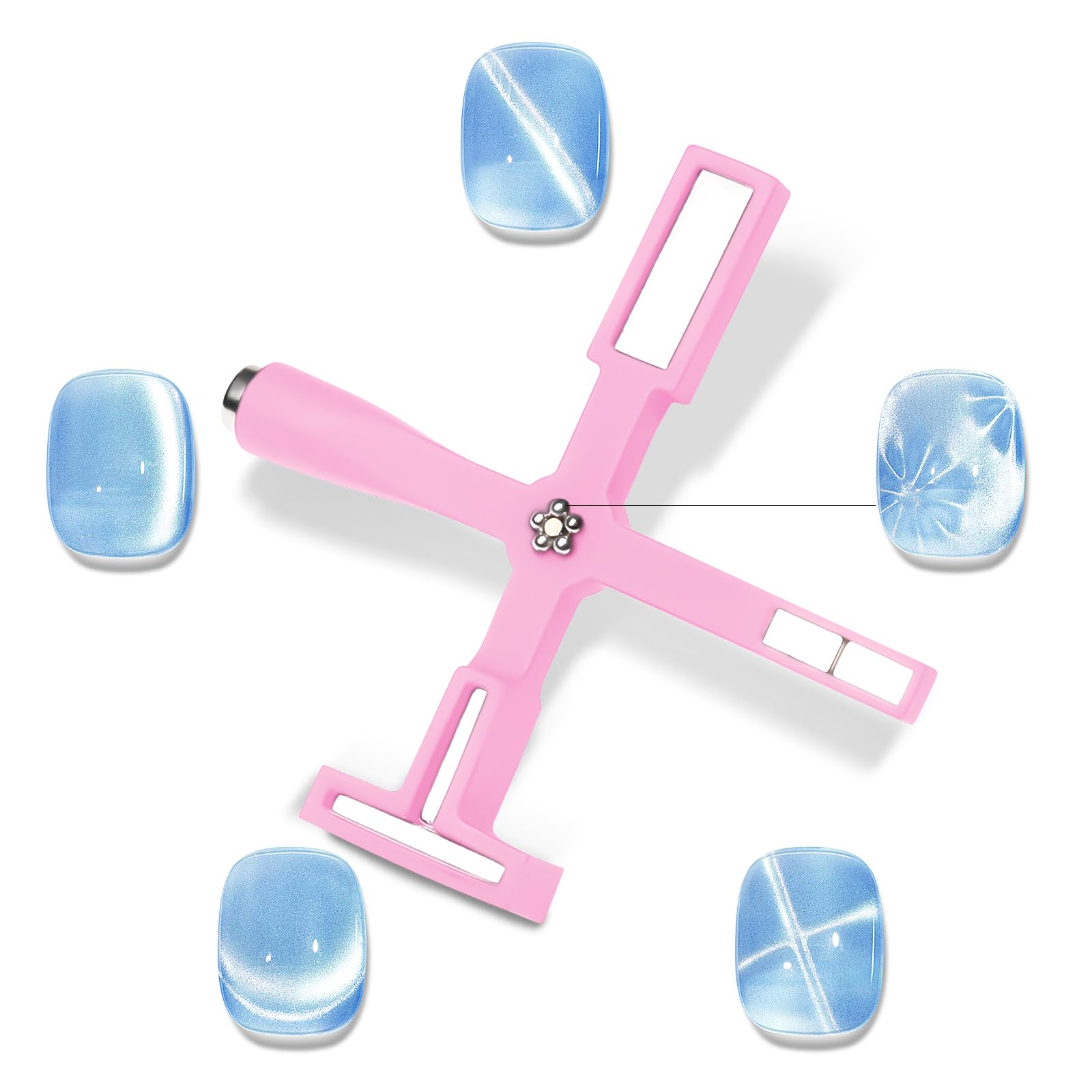 Mizhse 5 In 1 Nail Magnet Tool: Cat Eye Magnet Tool Multi-Function Magnet Stick 3D Magnetic Cat Eye Gel Polish, Nail Art Cat Eye