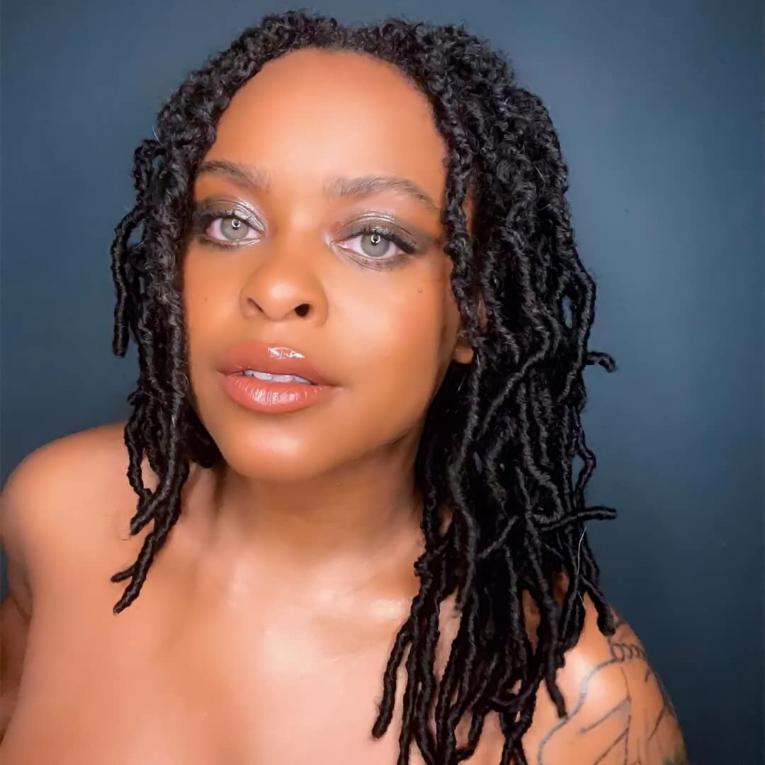Niseyo 10 Inch Soft Locs Short Pre-looped New Faux Locs Crochet Hair 6 Packs (10 Inch, 2#/Off Black)