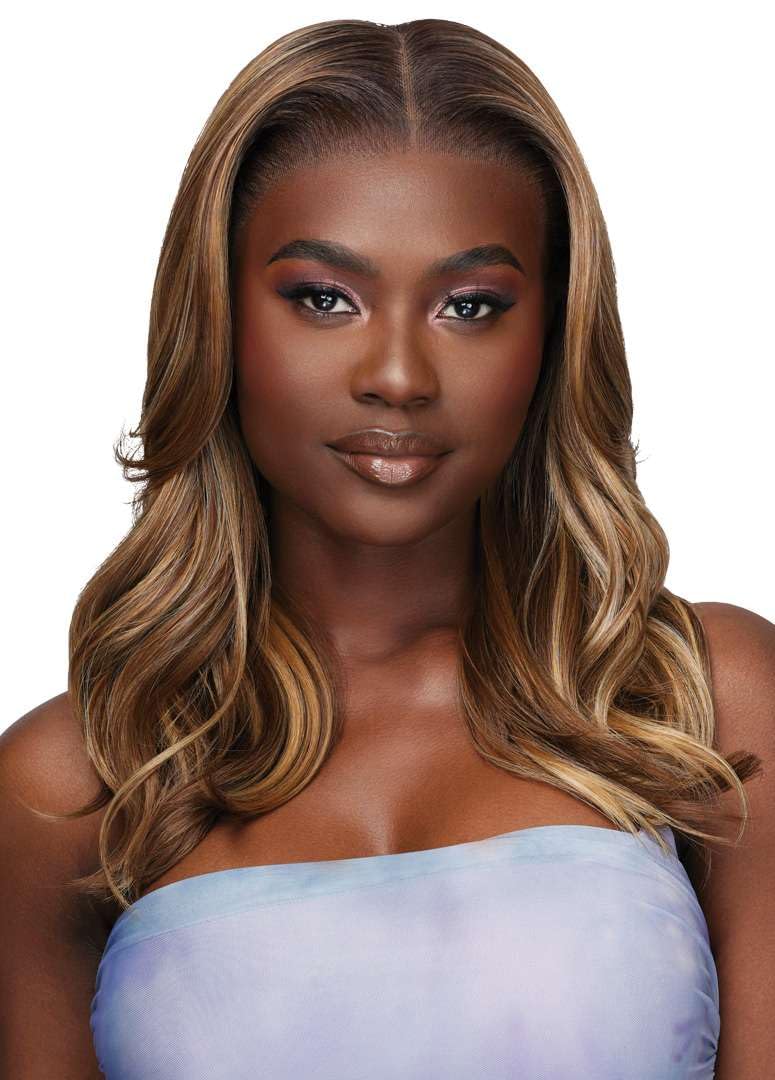 Outre Airtied 100% Fully Hand-Tied Wig - Human Hair Blend - Loose Body Wave 18'' (DR2/CREAMY TOFFEE)
