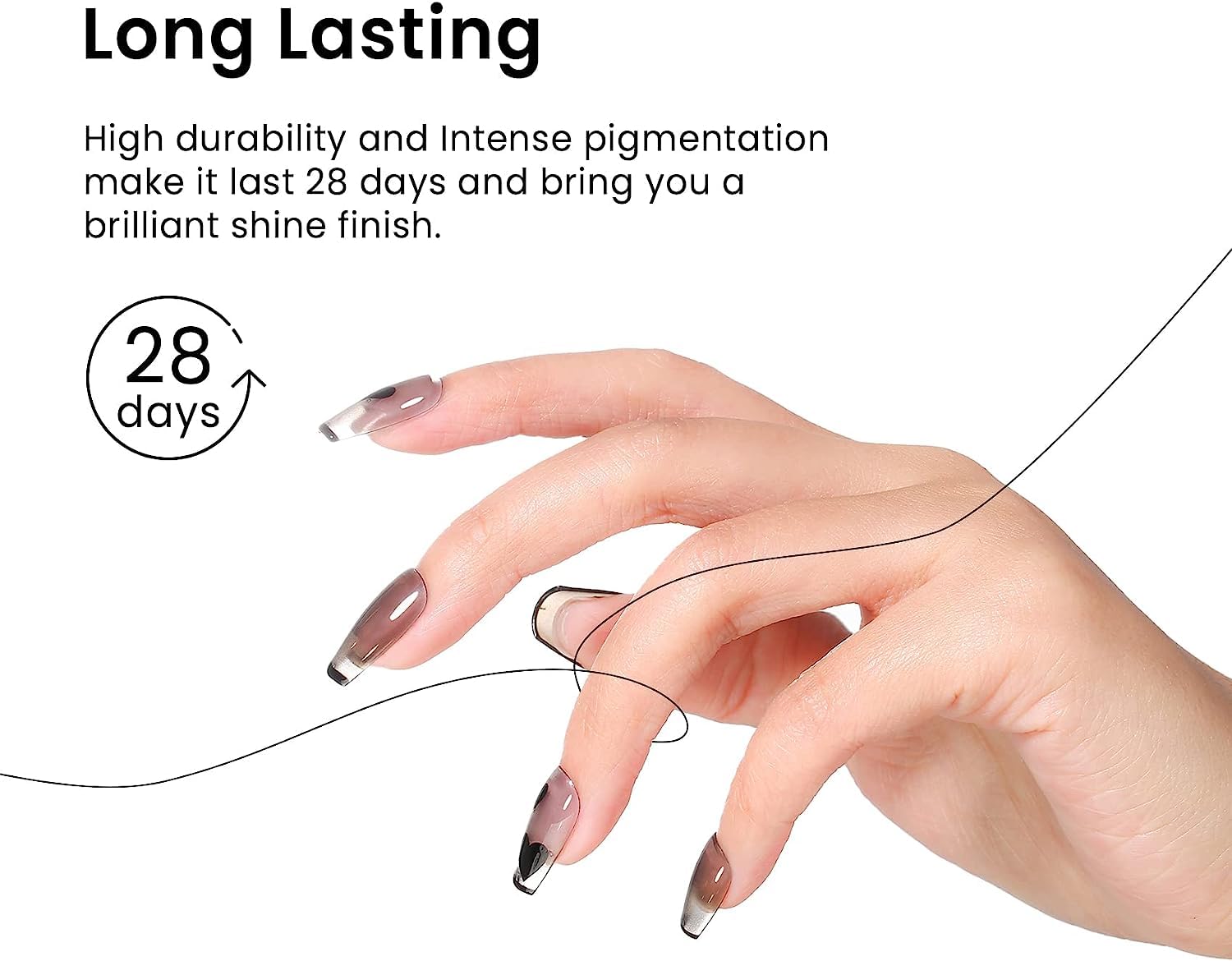 MAYCHAO 15ML Jelly Black Gel Nail Polish 1Pc Translucent Sheer Black Gel Polish Soak off Transparent Nail Polish Gel Nail Art Ma