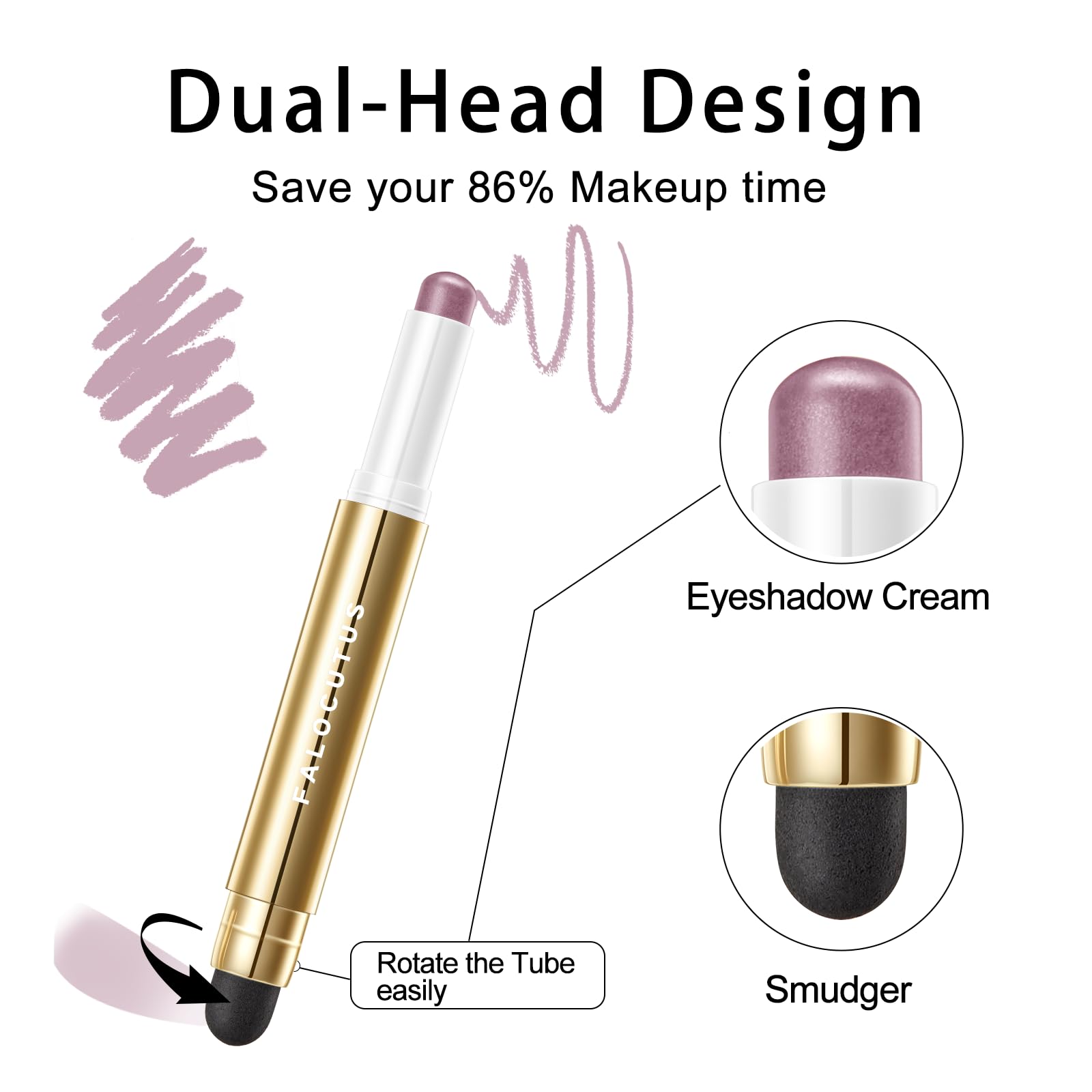Falocutus 3 Pcs Gel Eyeshadow Stick,Cream Matte And Shimmer Eyeshadow Pencil,Waterproof & Smudge-Proof Highlighter Makeup Pen,Lo