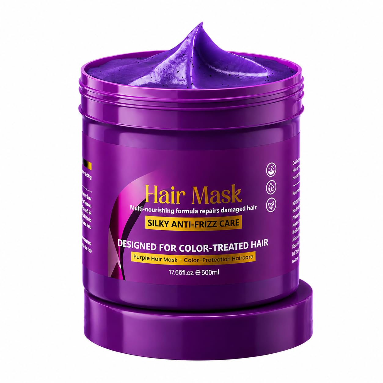 DR.EMMET Purple Hair Mask for Blonde, Silver & ColorTreated Hair, Deep Conditioning Hair Treatment for Dry Damaged Hair, AntiF