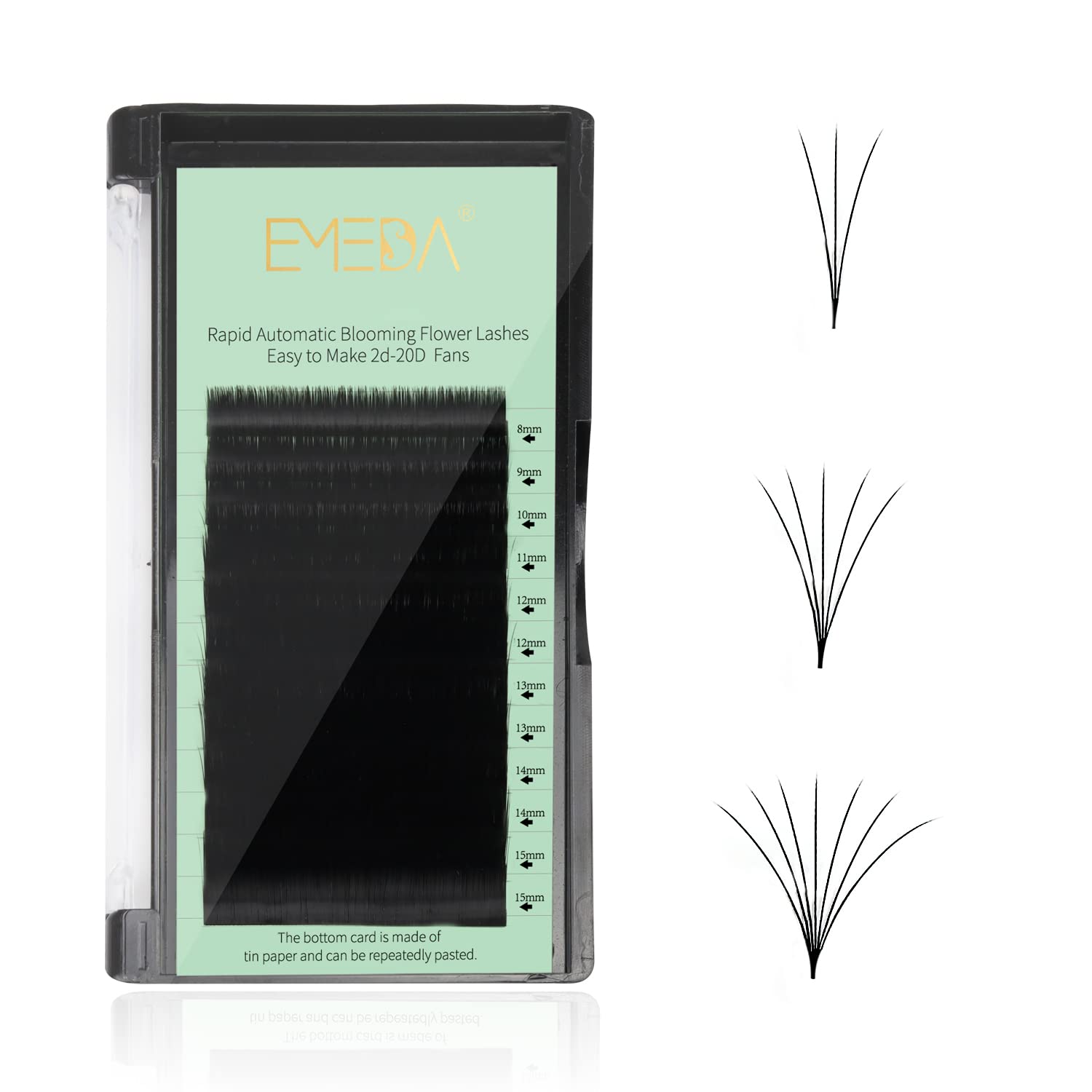 EMEDA Auto Fan Lash Extensions 0.03mm D Curl 8-15mm Mix Tray Flowering Auto Fast Blooming Self Eyelash Extension Volume Lashes 2