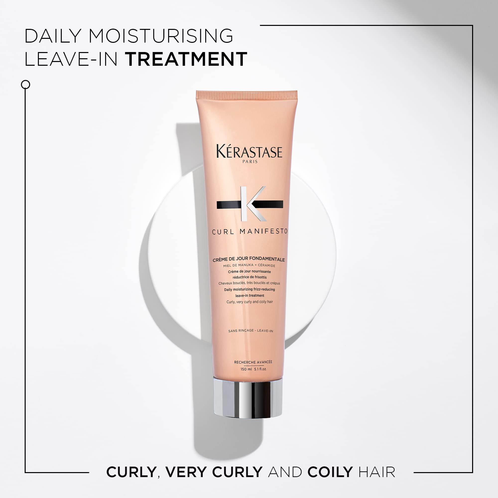 KERASTASE Curl Manifesto Crme de Jour Fondamentale Hair Cream | Leave In Treatment & Heat Protectant | Controls Frizz & Enhances