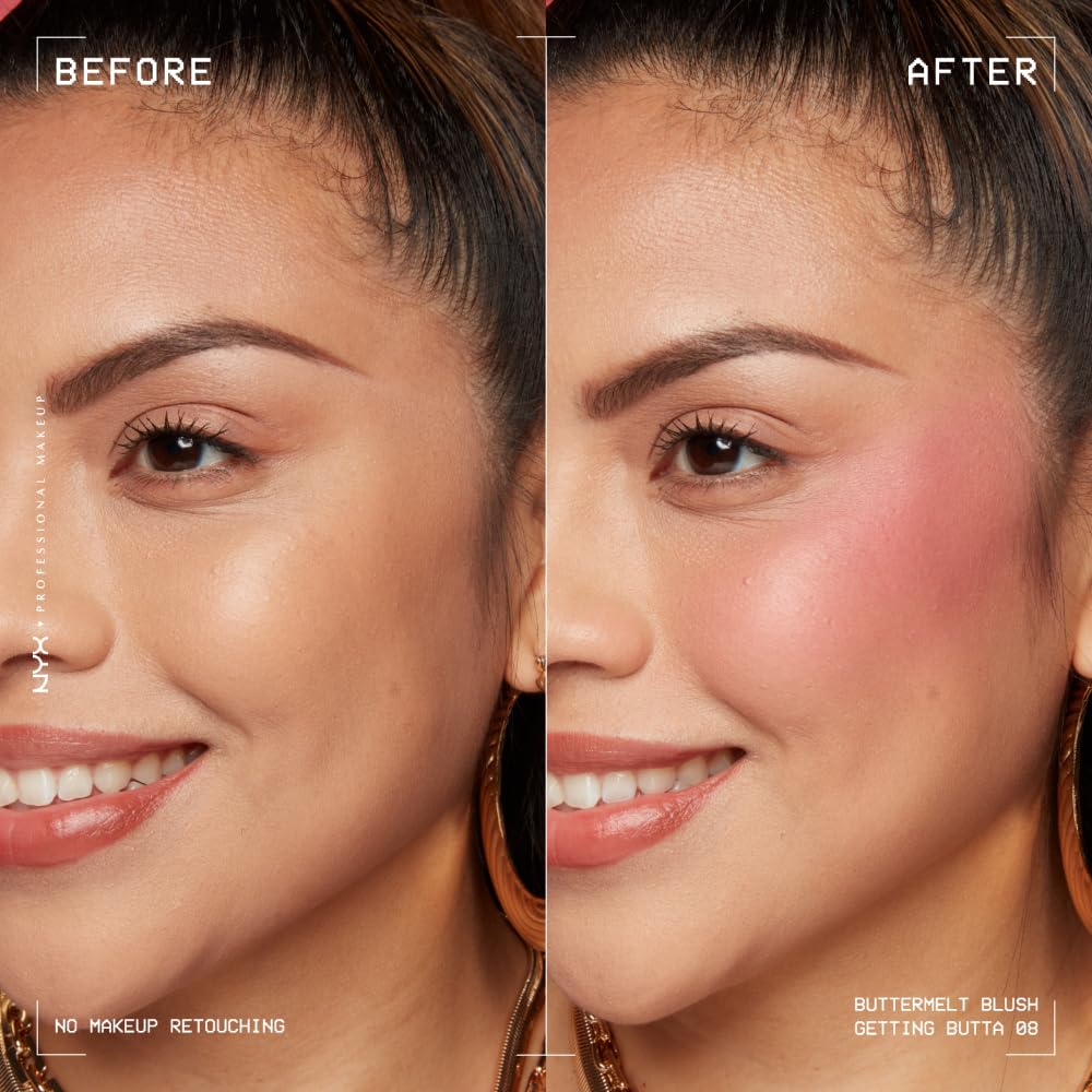 Nyx Professional Makeup Buttermelt Powder Blush, Fade And Transfer-Resistant Blush, Up To 12Hr Make Up Wear, Vegan Formula - Get