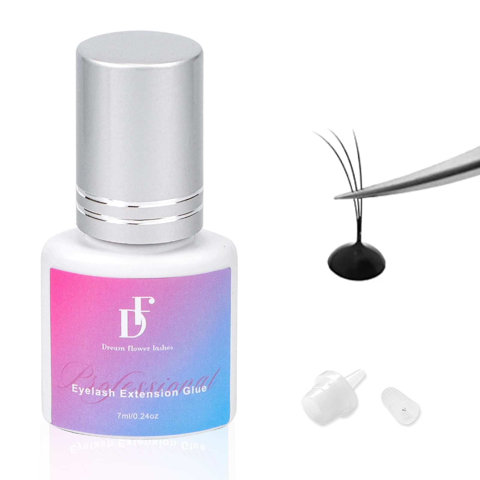 Waterproof Lash Glue, Powerful Lash Extension Glue For Eyelash Extensions, 1 S Dry Time/8 Weeks Retention/Waterproof & Anti-Oil