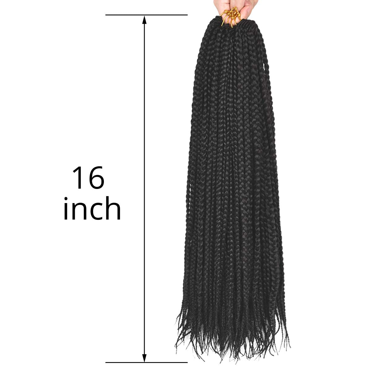 16 Inch Box Braid Crochet Hair,Crochet Box Braids,Crochet Braids Box Braids,Crochet Box Braids Pre Looped,1CM In Diameter 3X 100