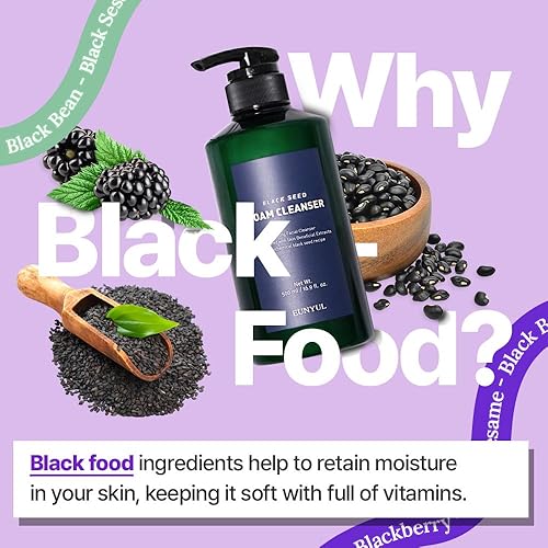 Eunyul Blackseed Foam Cleanser 16.9Fl.Oz (500Ml) Korean Skincare Large Size Face Wash Facial Foaming Cleanser
