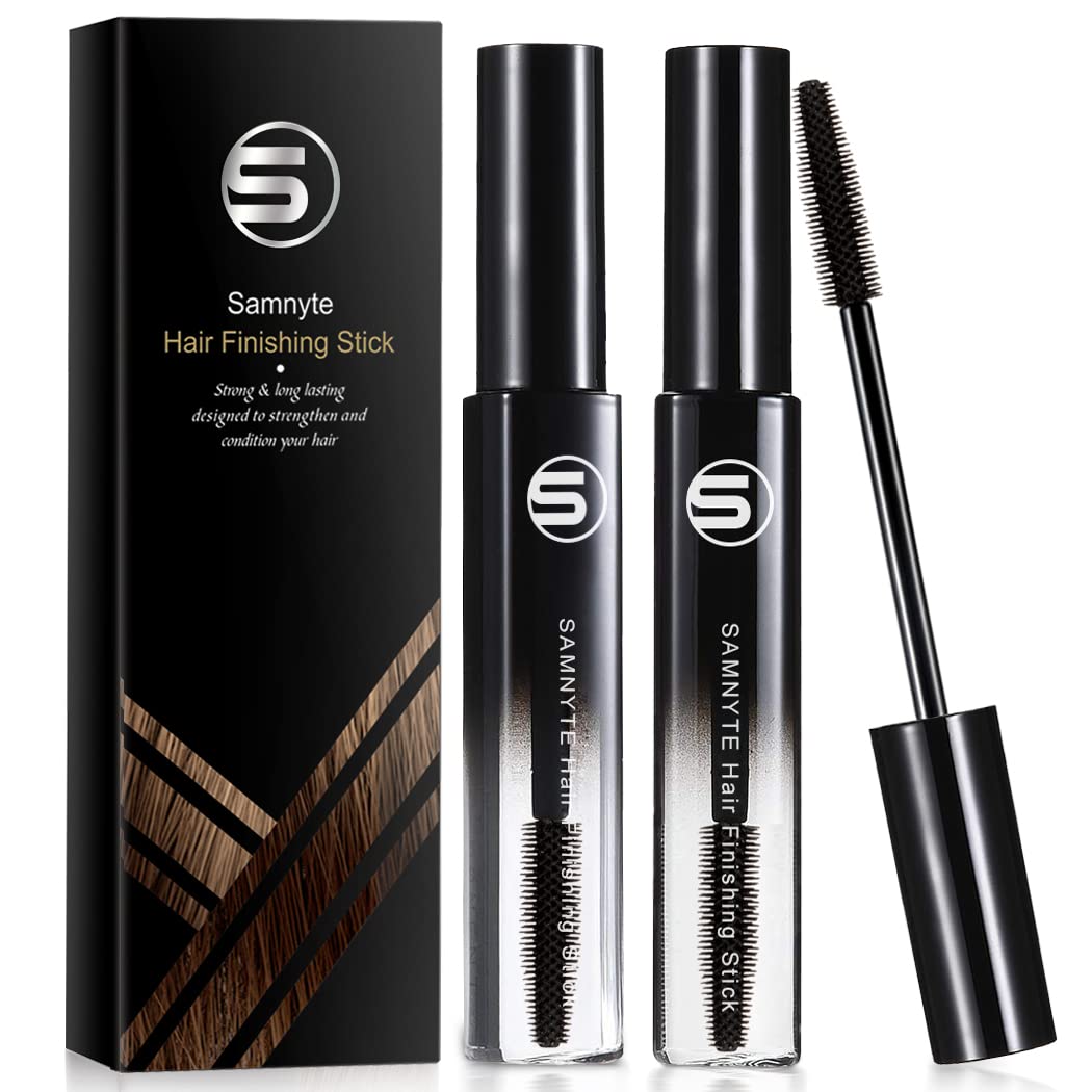 Samnyte Hair Finishing Stick - 2 Pack, 0.7 Fl Oz, Black Hair Tamer for Flyaways, Non-Greasy Hair Gel Stick