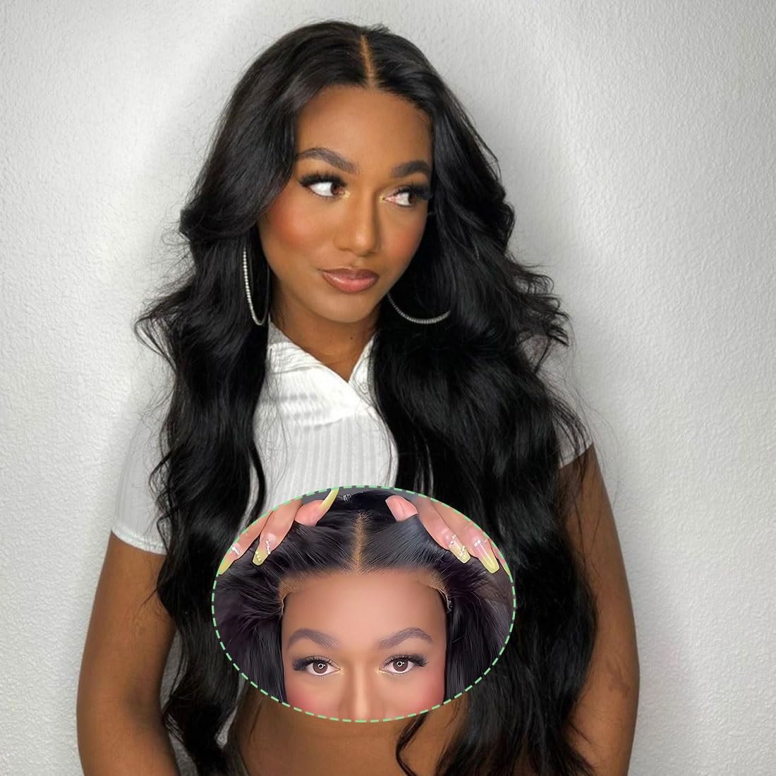 4GIRL4EVER Body Wave Lace Front Wigs Human Hair 180% Denisty 4x6 Lace Closure wigs Pre Plukced Wear and Go Glueless Wig for Begi