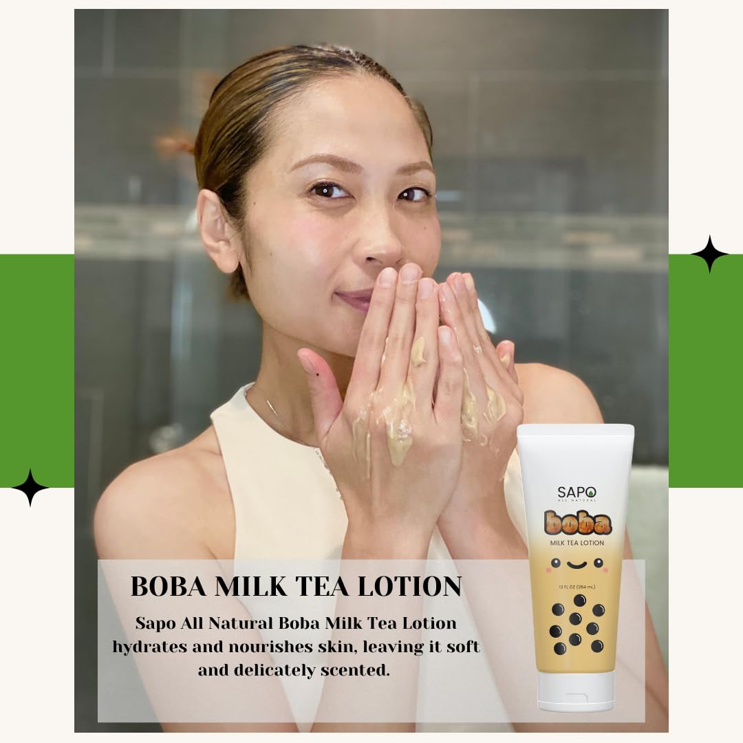 Sapo All Natural Boba Lotion - Indulge Your Skin With Sweet, Hydrating Bubble Tea Inspired Moisture