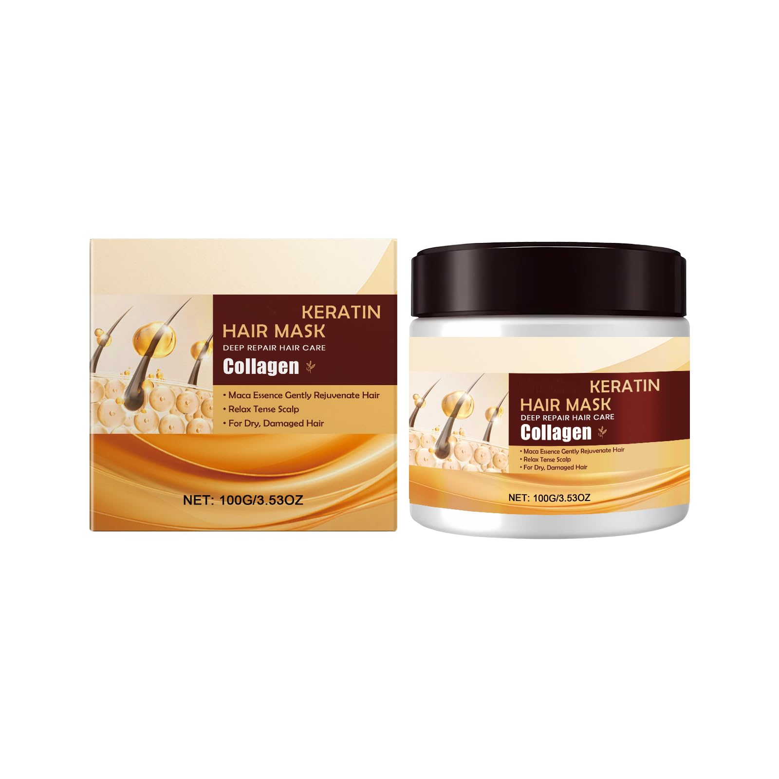 Viareline Keratin Hair Mask Deep Repair with Collagen, 100g