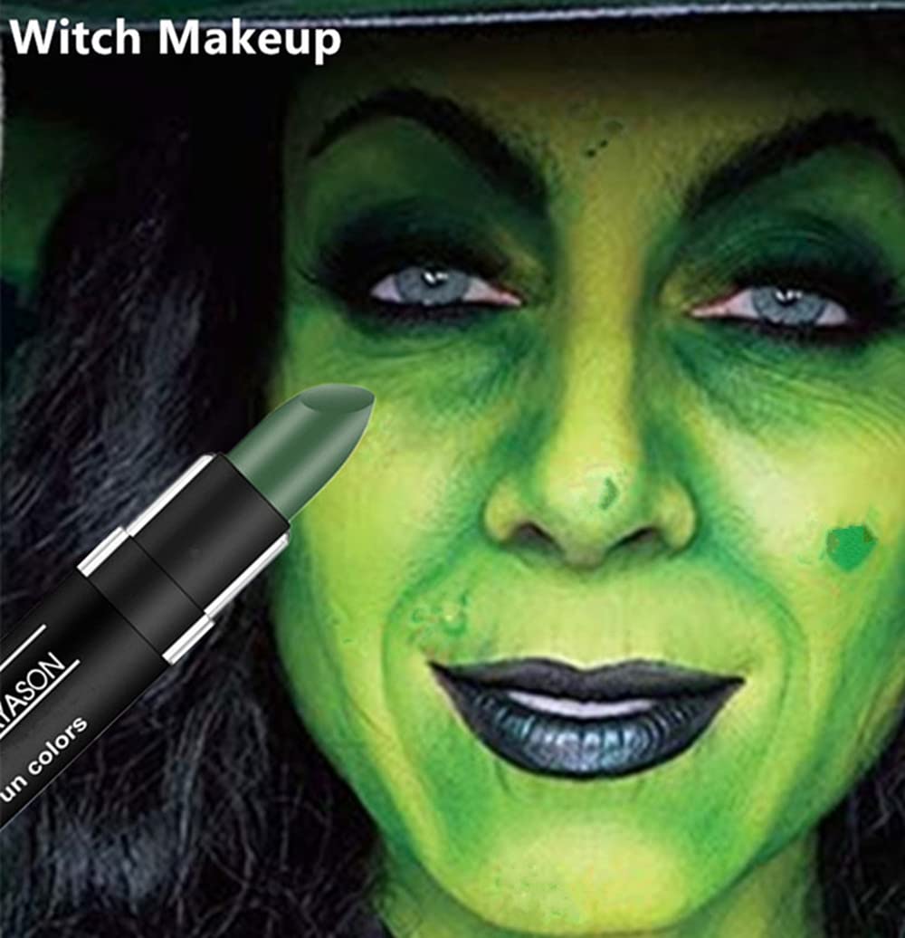 Go Ho Witch Makeup Green Face Paint,Green Eye Black,Camo/Hunting Face Paint Stick,Green Body Paint Professional Sfx Makeup,Safe