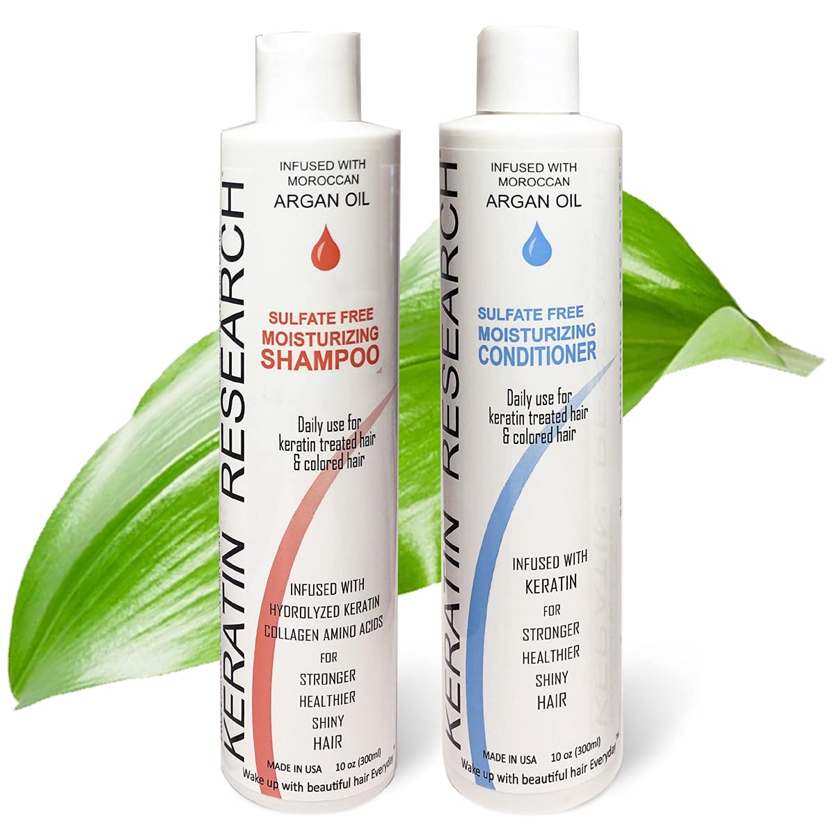 Keratin Research Sulfate & Salt Free Shampoo & Conditioner Value Set, for Post Keratin Hair Treatment, Curtain bang, Colored Hai