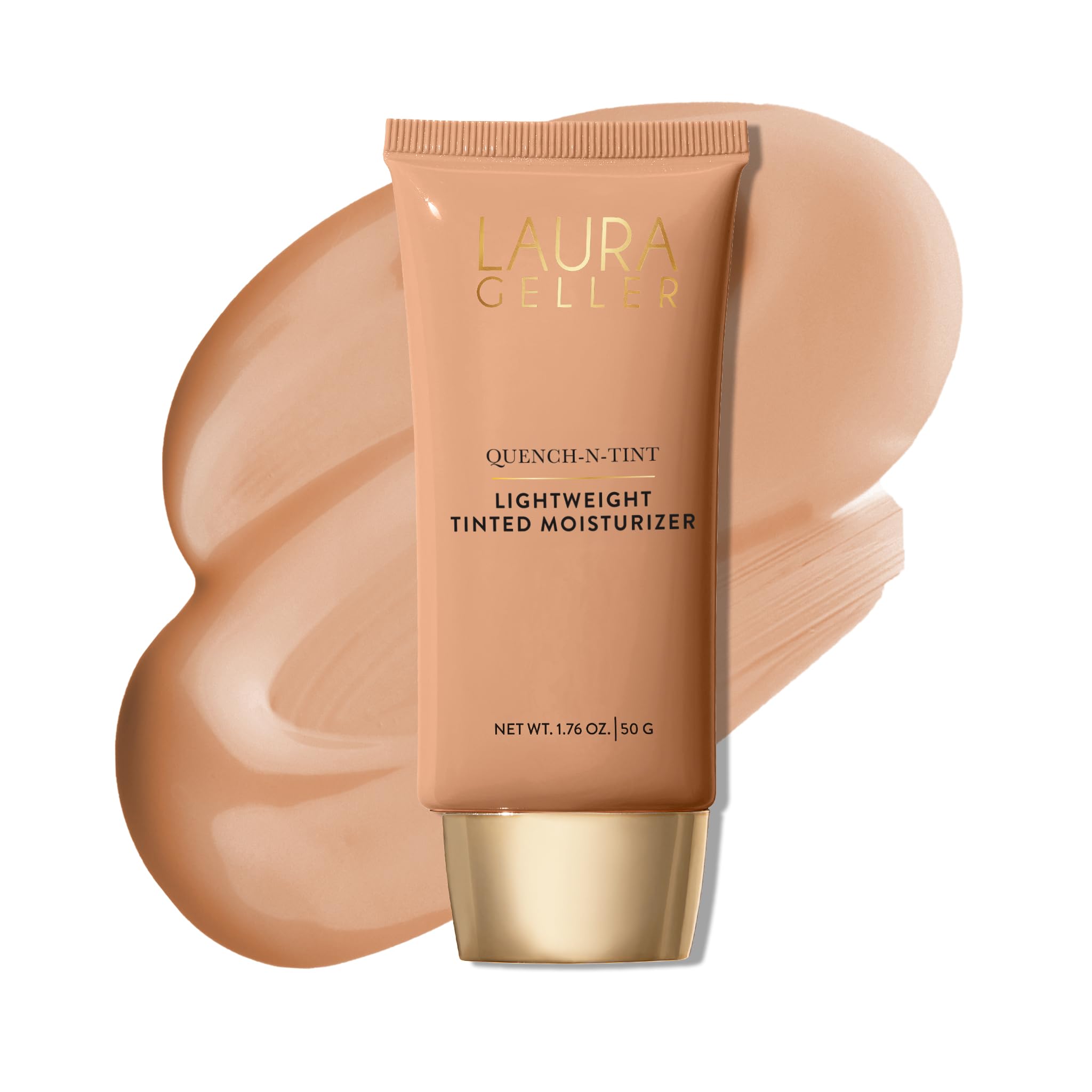 LAURA GELLER NEW YORK Quench-n-Tint Hydrating Foundation - Medium - Sheer to Light Buildable Coverage - Natural Glow Finish - Li