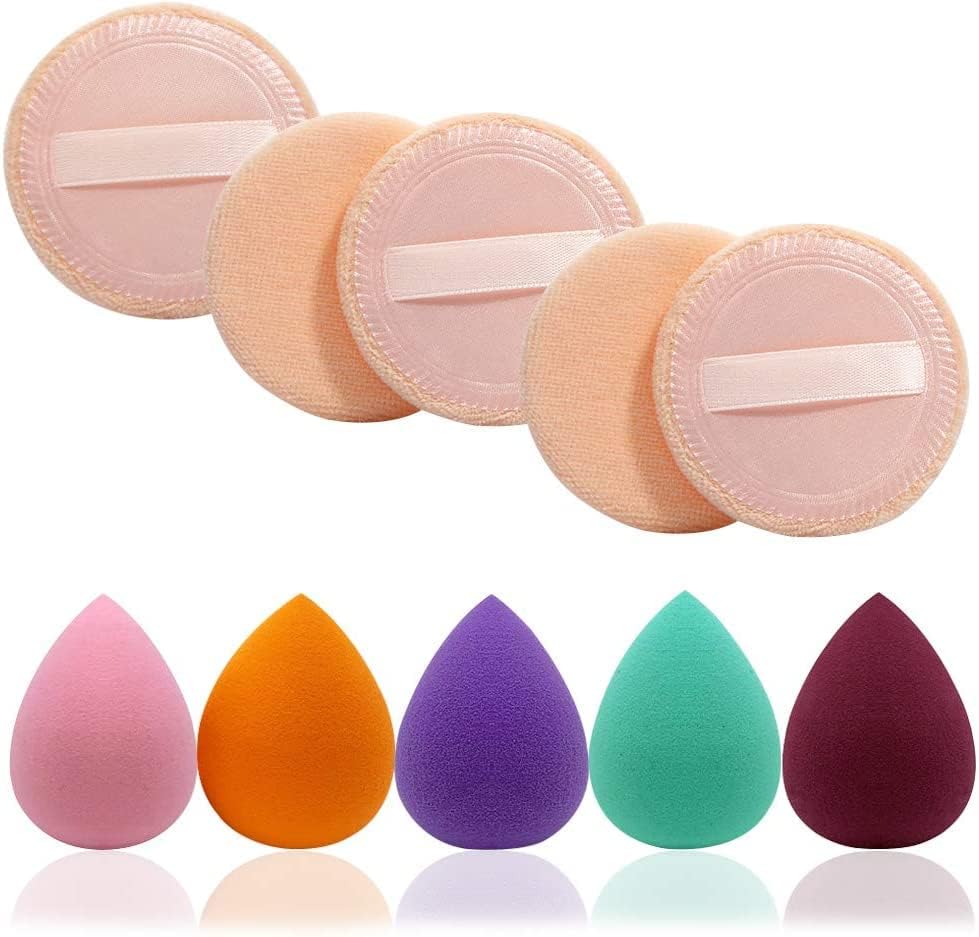 Banira 5 Pieces Beauty Blender Sponge Mini, 5 Pieces Powder Puff, Multi Colored Makeup Beauty Sponges Blender, Replacement For P