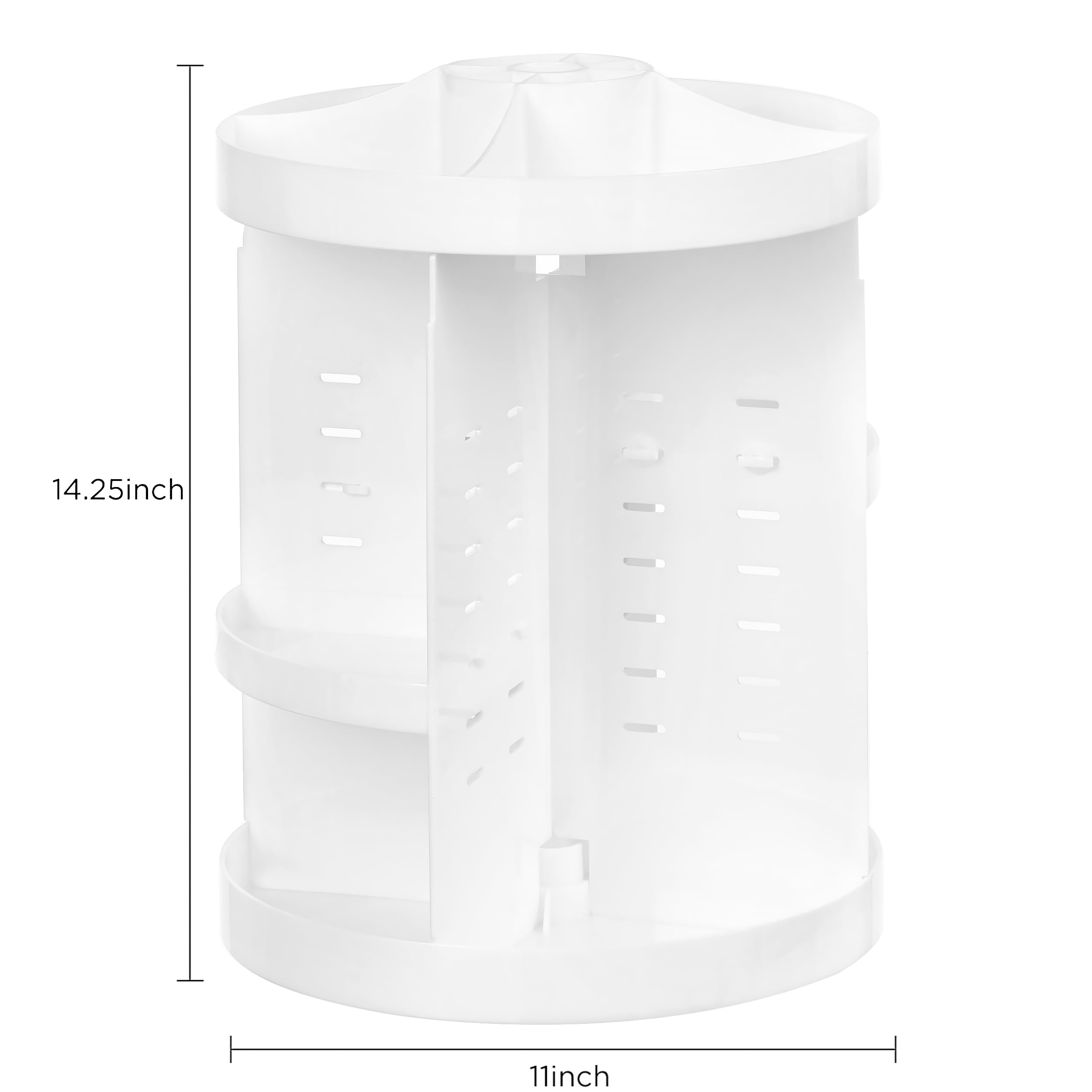 Hblife 360 Rotating Makeup Organizer Plus Size Adjustable Carousel Large Capacity Revolving Perfume Organizer Skincare Organizer