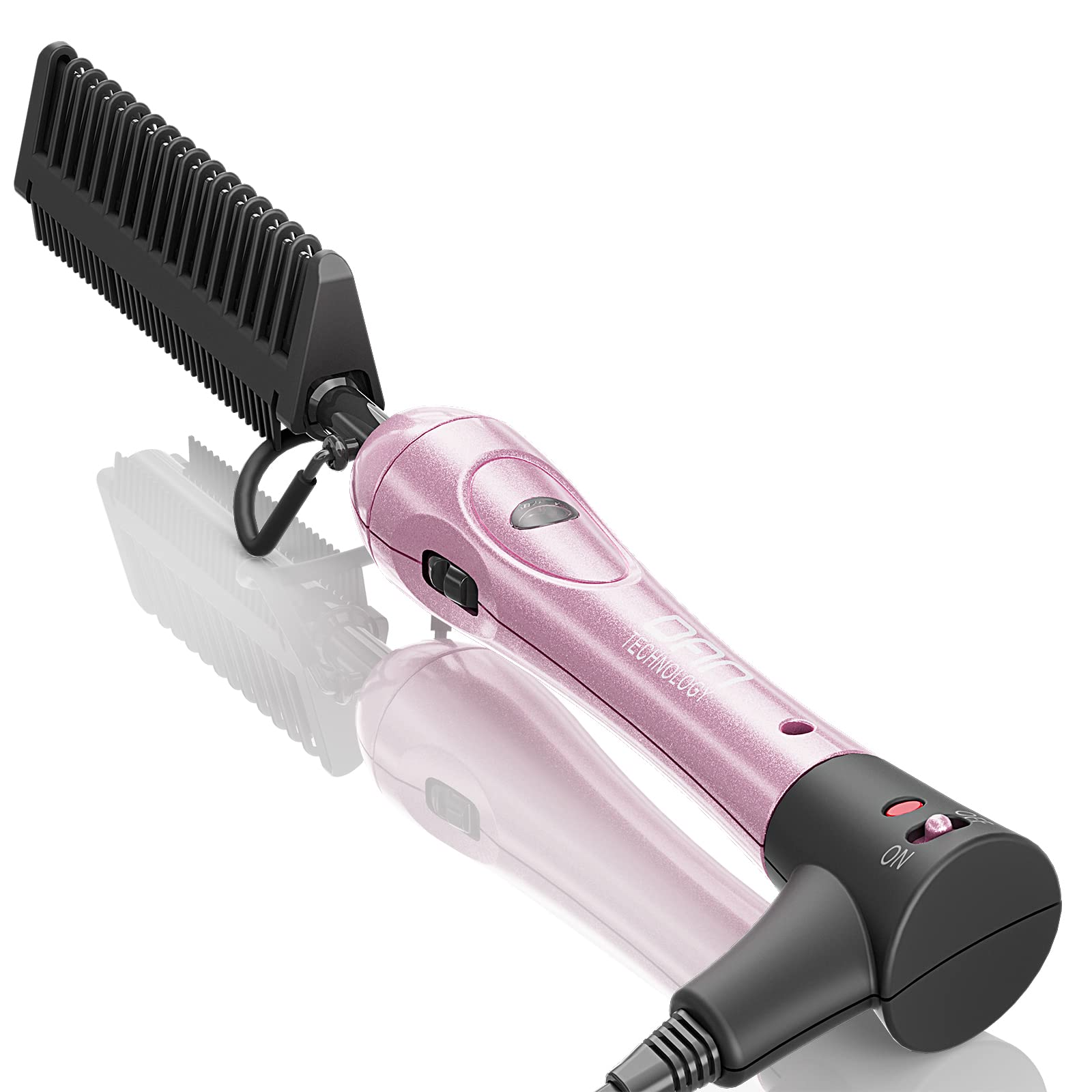 500 Degree Temperature Adjustable Ceramic Heat Comb with 60 min Shut Off - Plug-in Electric Straightener for Wigs and Natural Bl