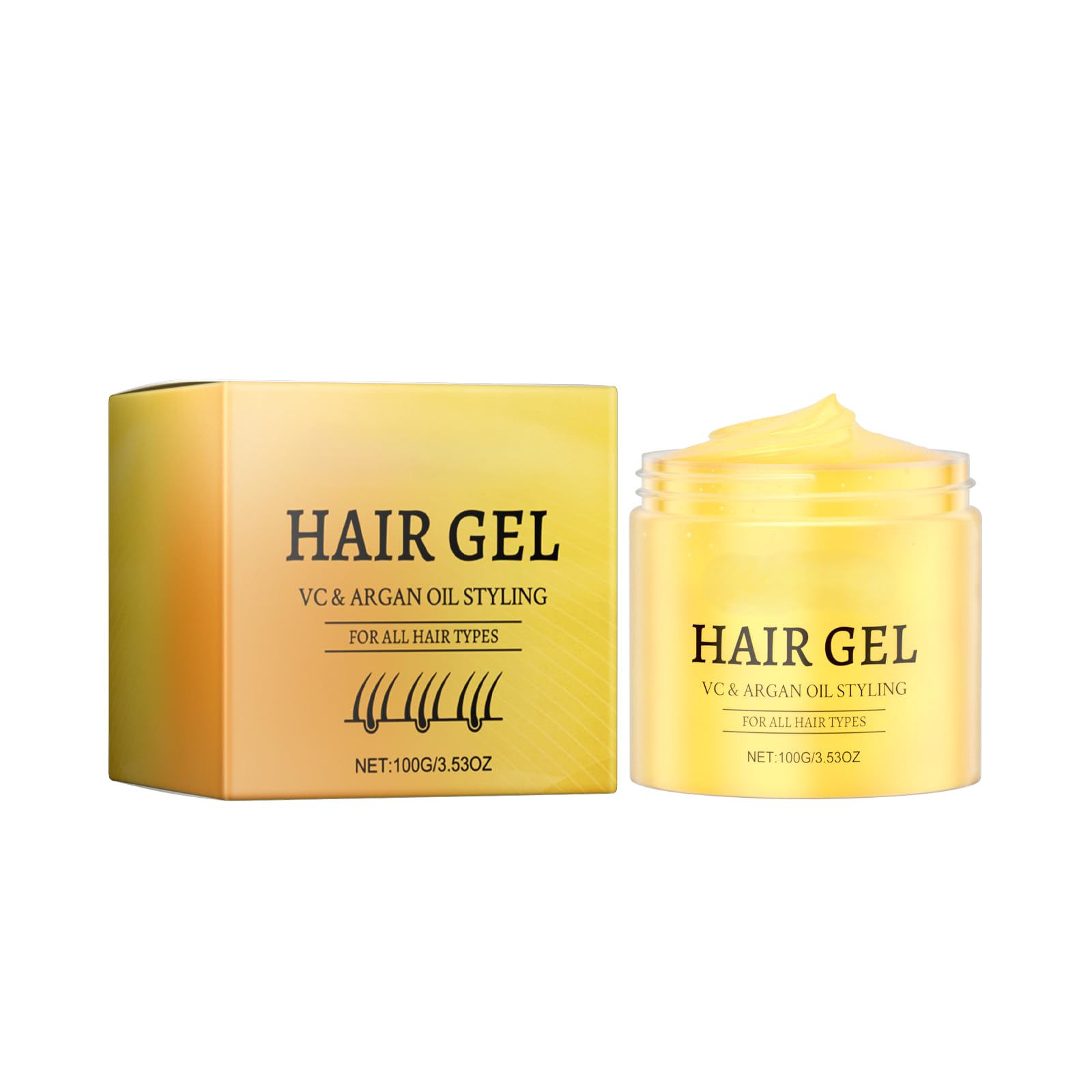 Viaeline Hair Gel VC & Argan Oil Styling for All Hair Types 100g
