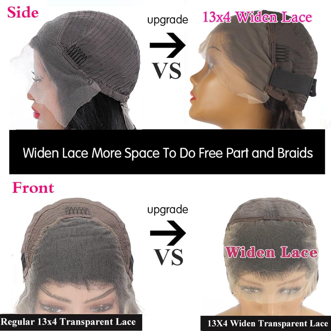Pinketer Deep Wave Lace Front Wigs Human Hair Natural 13X4 Swiss Lace Frontal Human Hair Wig 180% Density Brazilian Virgin Human
