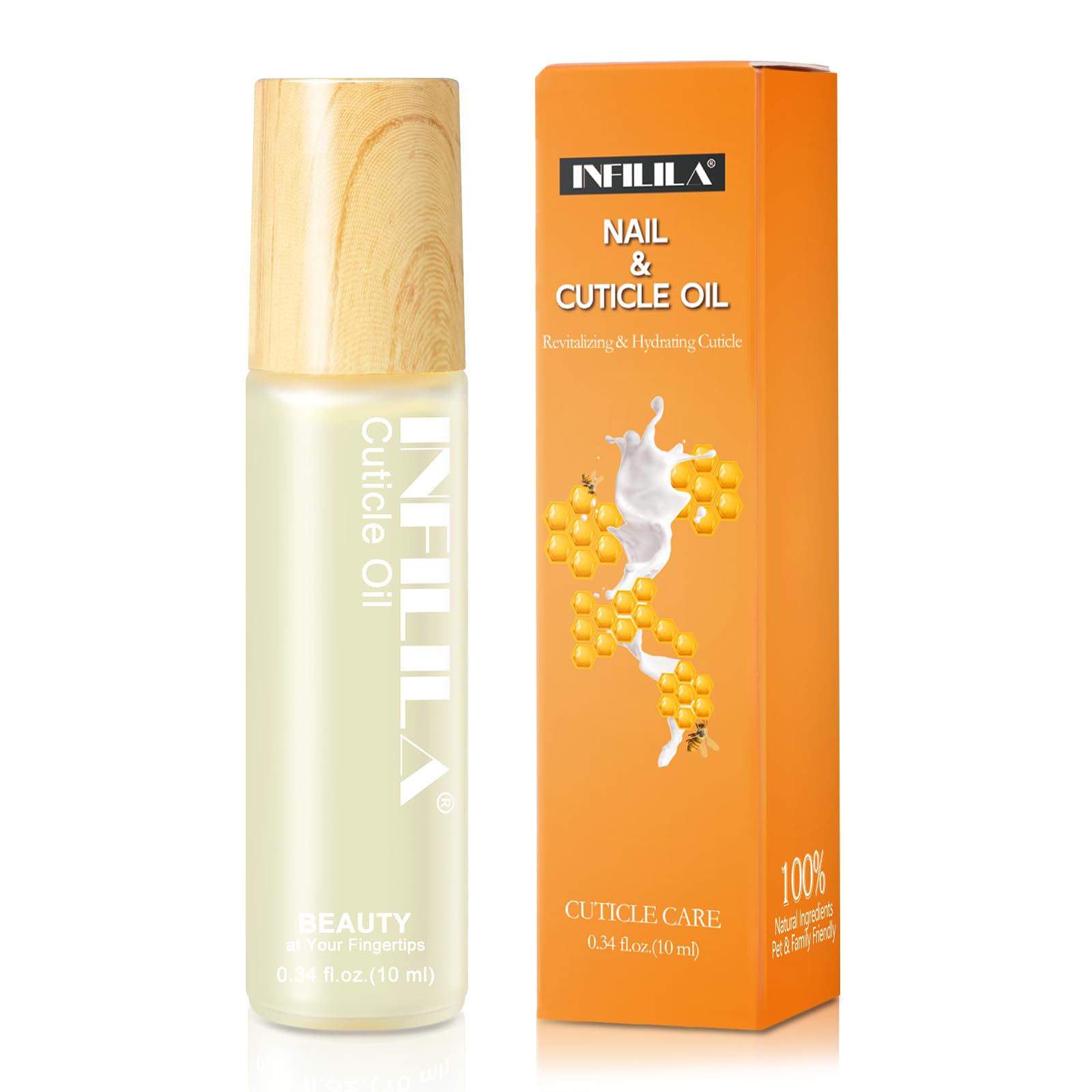 NXJ INFILILA Cuticle Oil, Nail Strengthener and Growth 10ml Nail Cuticle Oil Cuticle Care Vitamin E, Milk Honey Extract Olive Oi