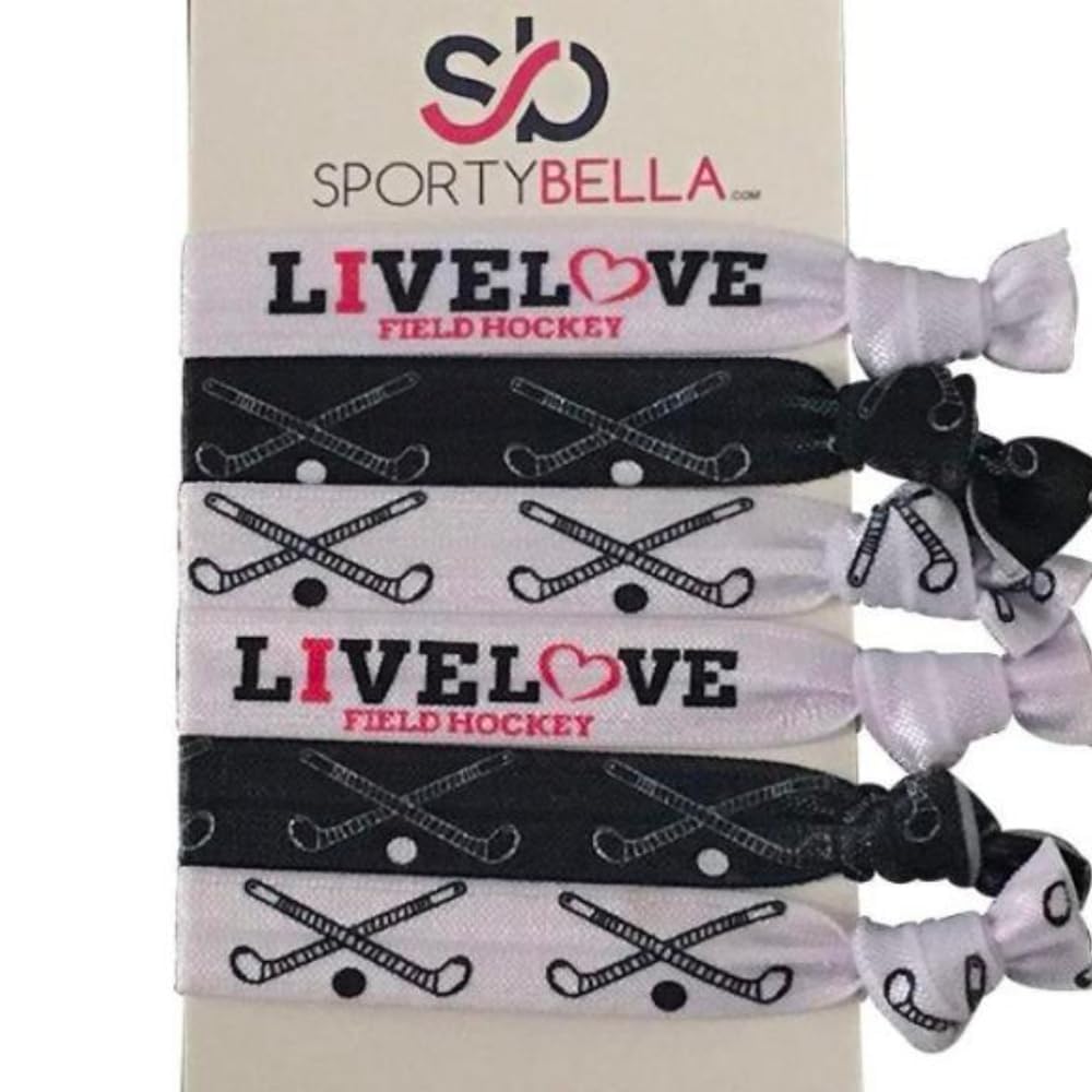 Field Hockey Hair Accessories, Field Hockey Hair Ties, No Crease Field Hockey Hair Elastics Set, Gift for Girl Field Hockey Play