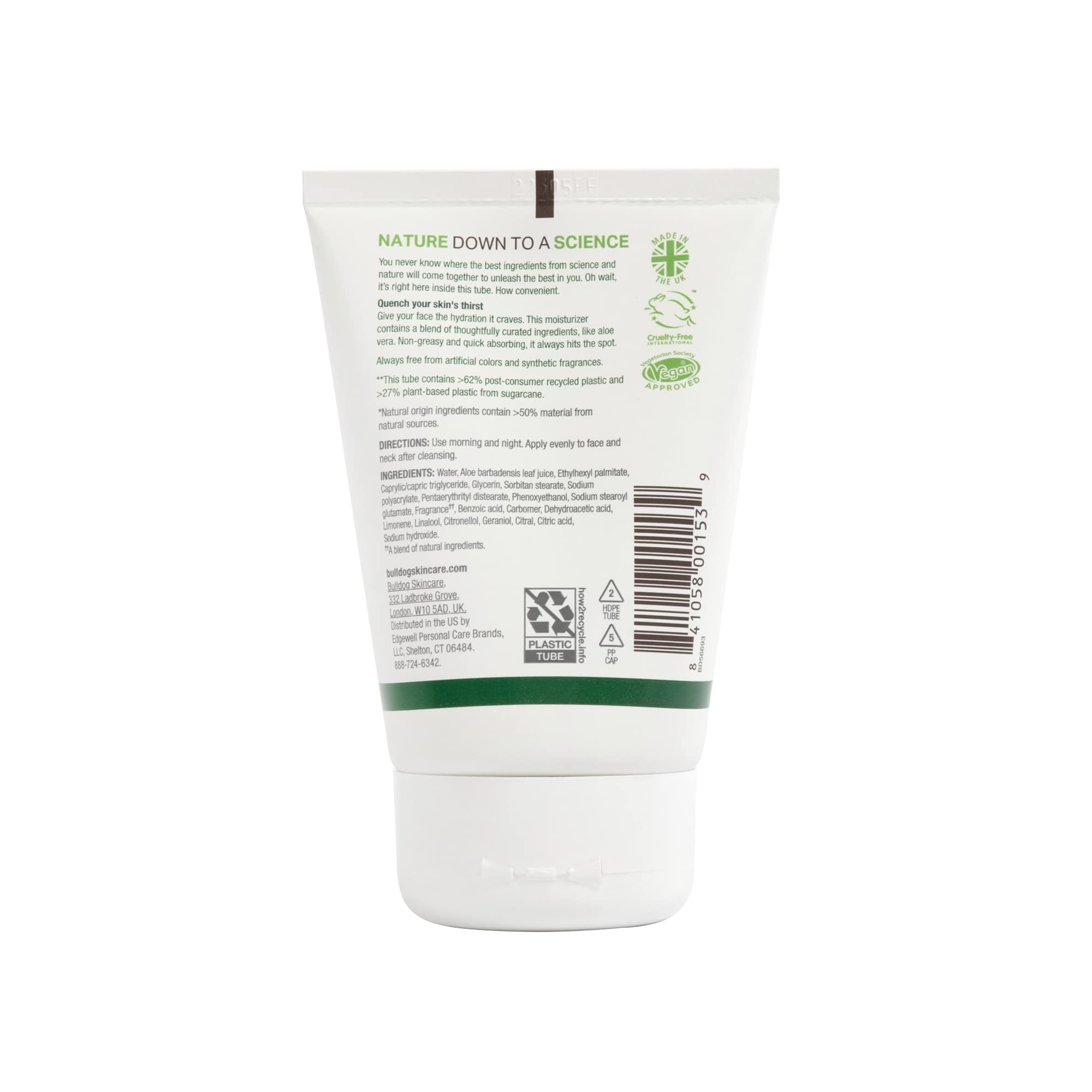 Bulldog Mens Skincare And Grooming Face Moisturizer Original, 3.3 Fluid Ounce