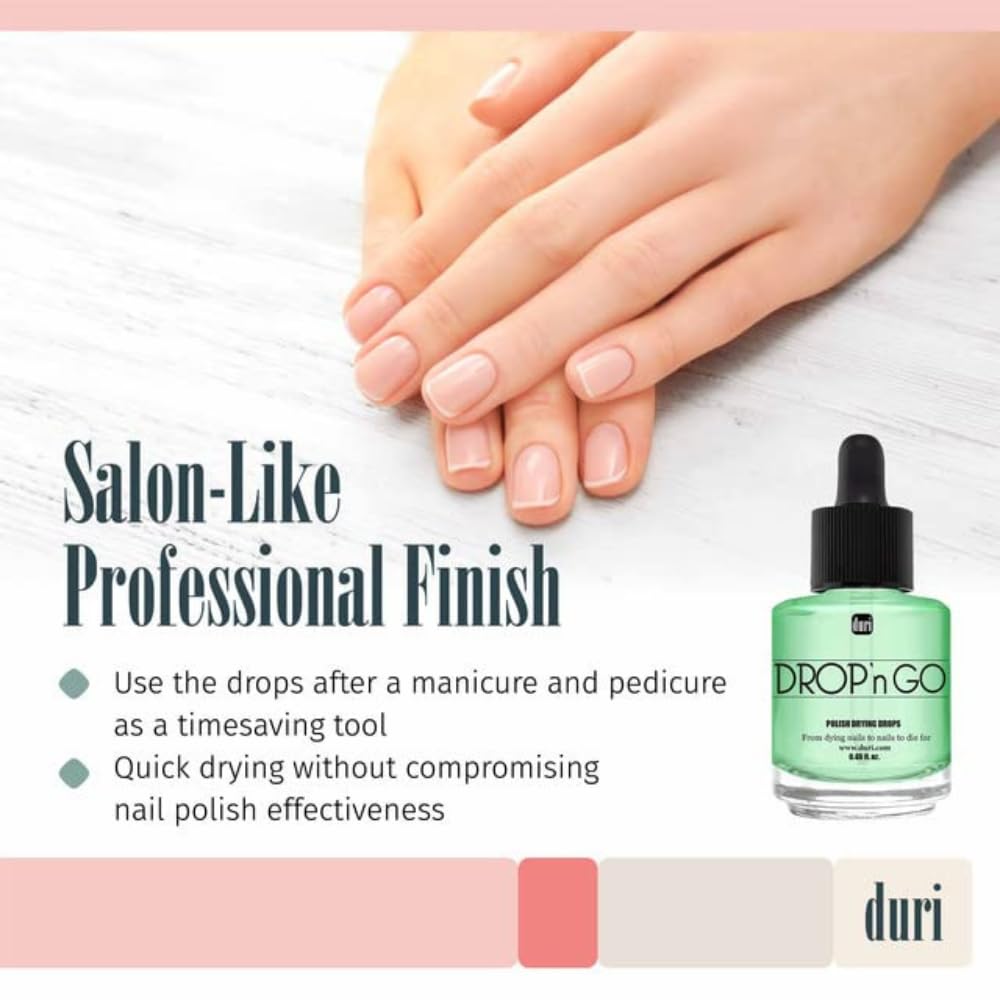 duri Drop'n Go Quick Dry Nail Drops - Fast Drying Drops for Long Lasting Nail Polish 0.61 fl. oz.