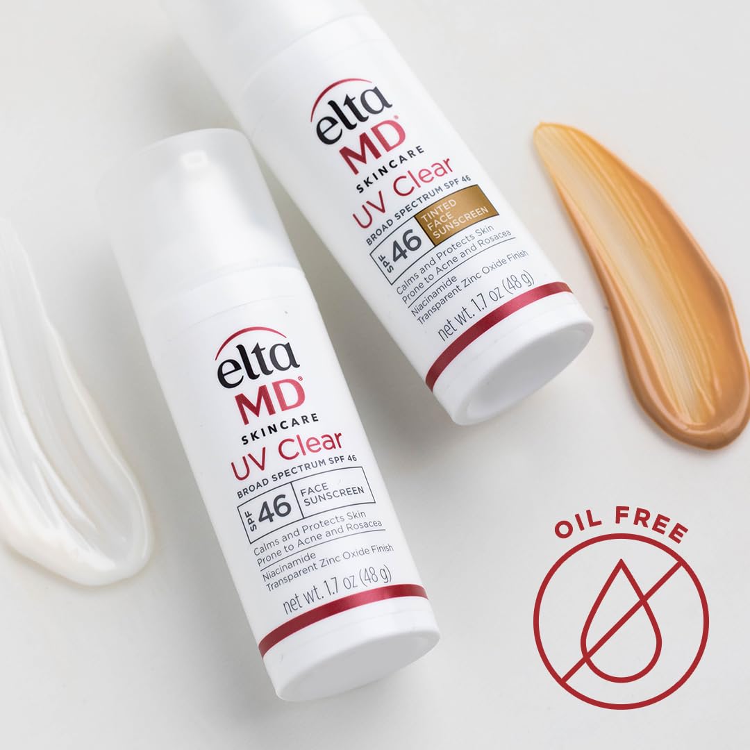 Eltamd Uv Clear Face Sunscreen Spf 46, Oil Free Sunscreen With Zinc Oxide, Dermatologist Recommended Sunscreen, 0.5 Oz