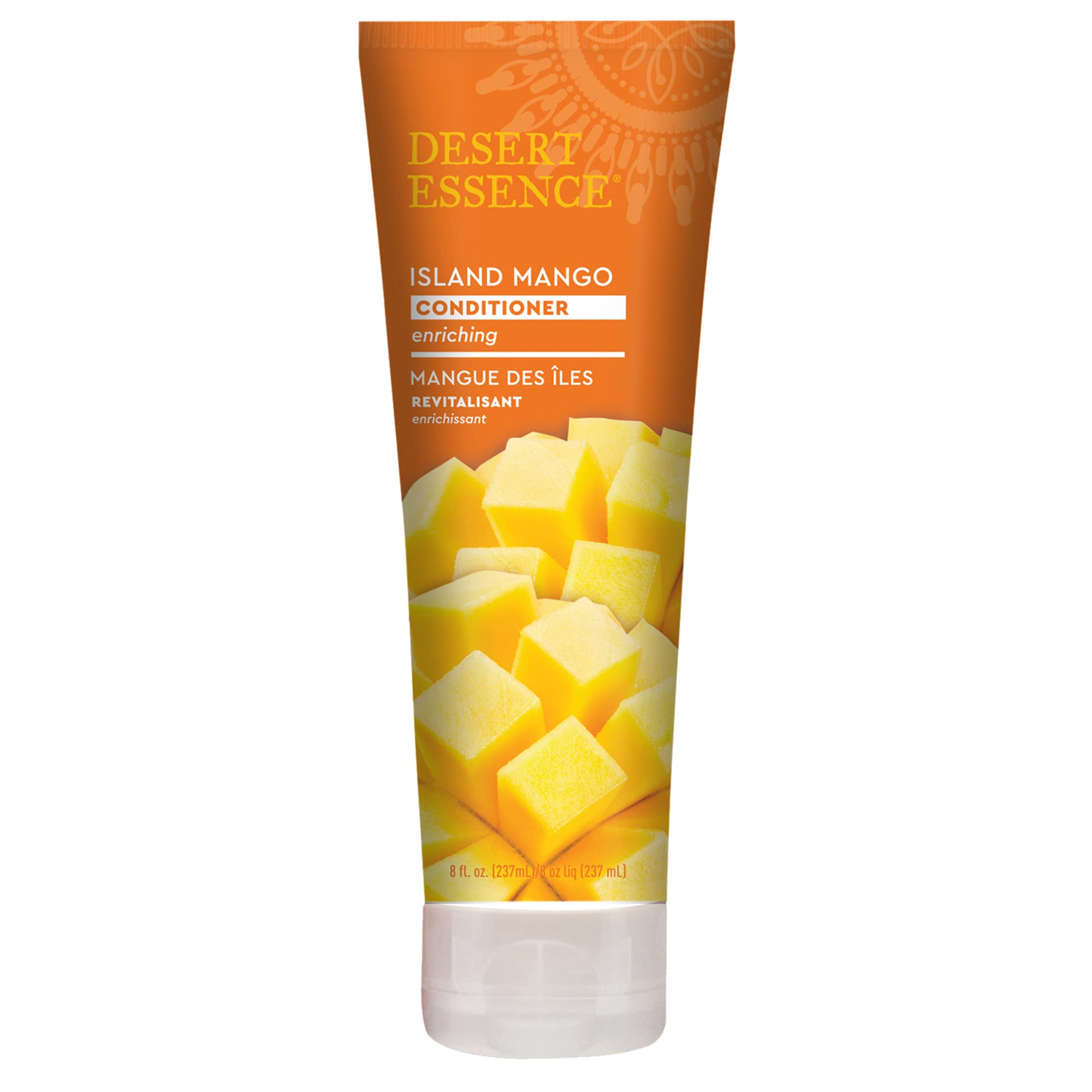 Desert Essence, Island Mango Conditioner 8 fl. oz. - Gluten Free - Vegan - Cruelty Free - Mango Seed Butter - Shea Butter - Revi