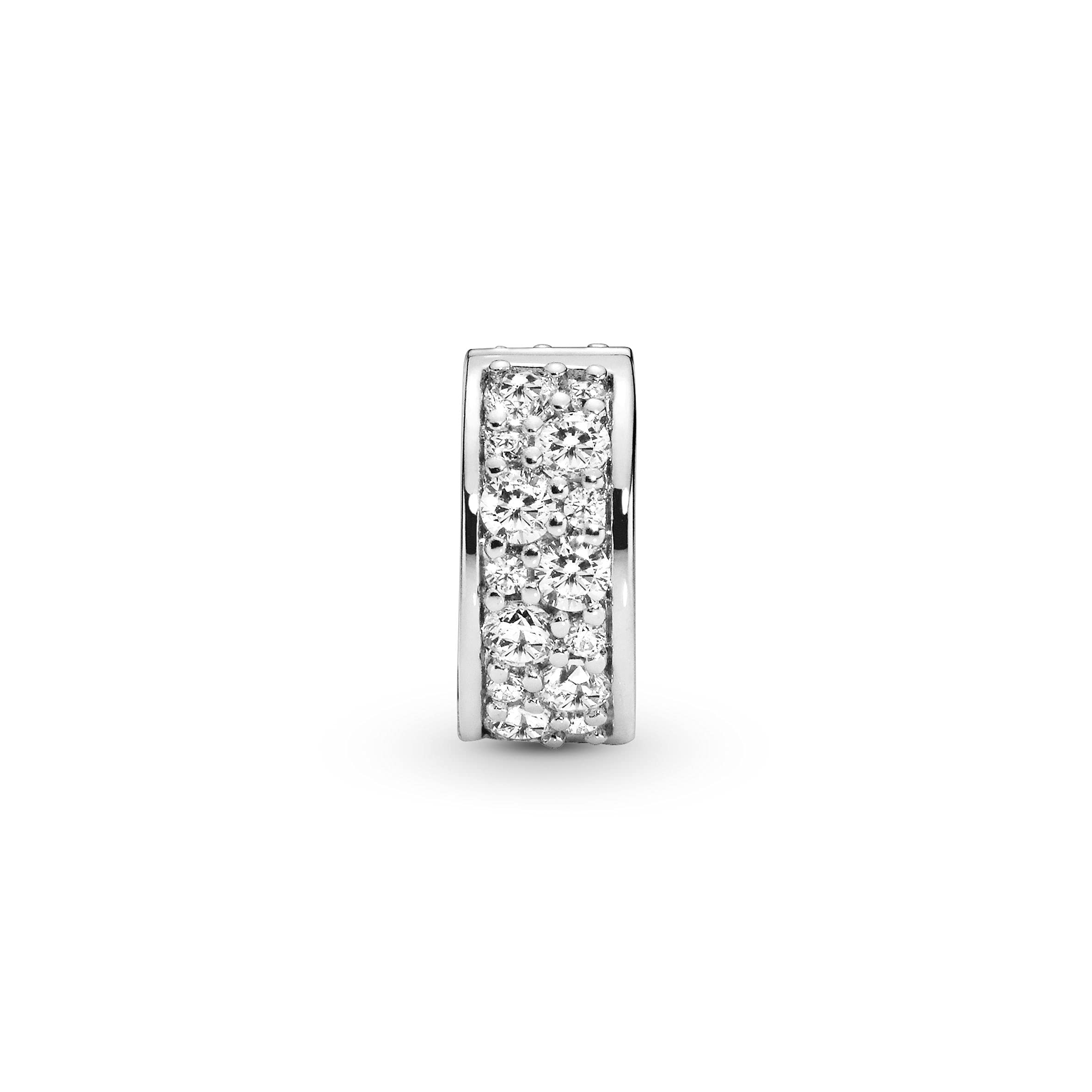 Pandora Clear Pav   Clip Charm Bracelet Charm Moments Bracelets - Stunning Women's Jewelry - Gift for Women - Made with Sterling