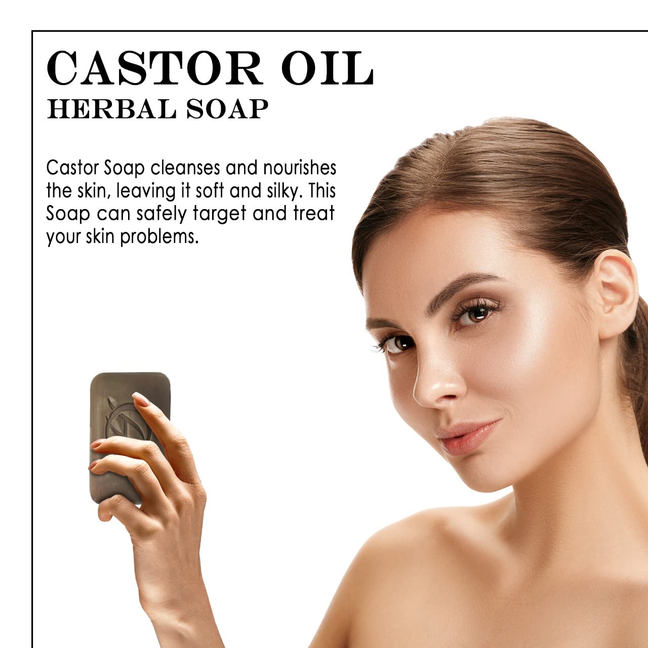 HERBOGANIC Castor Oil Herbal Soap | Natural Bar Soap for Face and Body | Nourishing and Rejuvenating | Infused with Castor Oil |