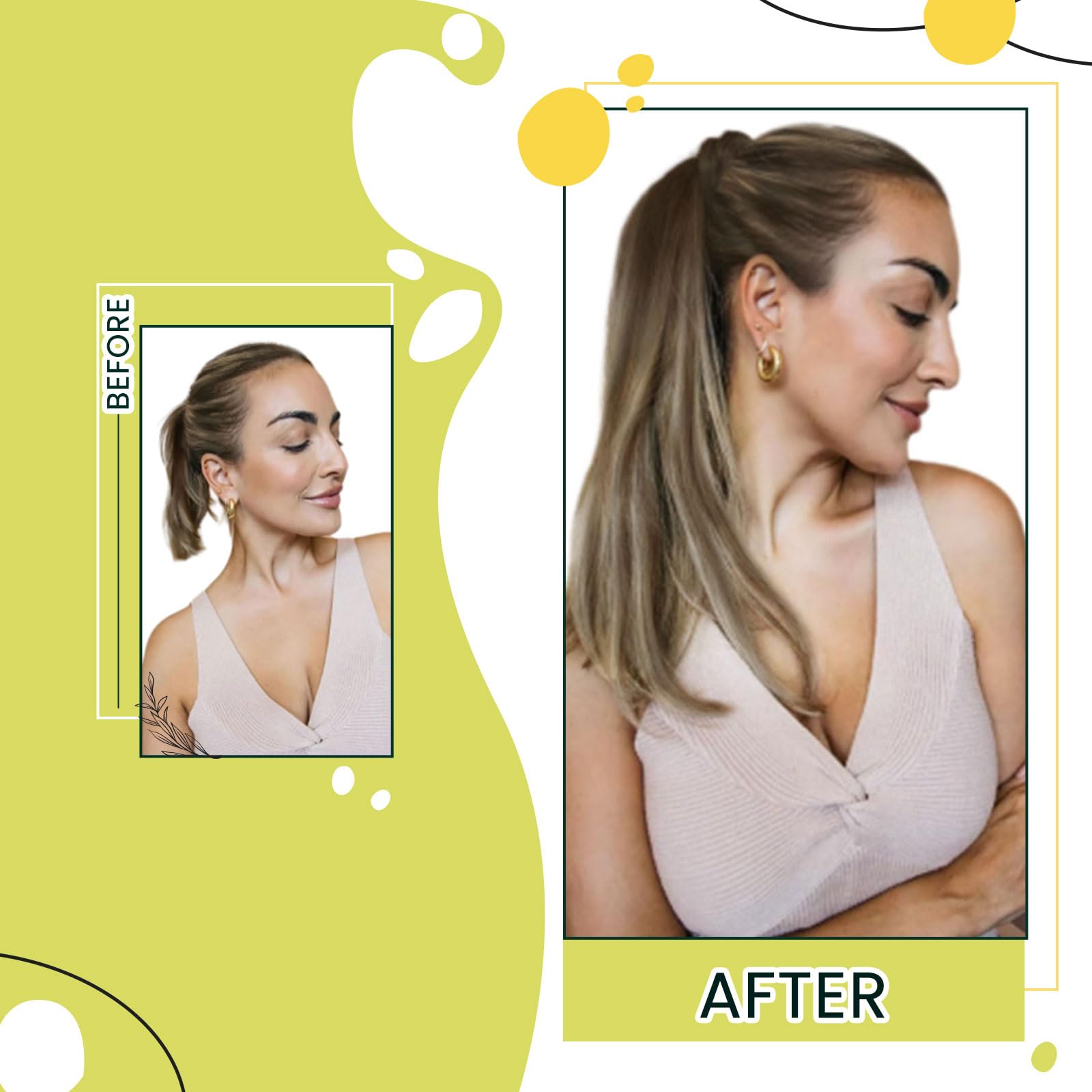 Runature 20 Inch Human Hair Ponytail Extension Balayage Brown To Strawberry Blonde With Mediun Brown Long Clip In Ponytail Hair