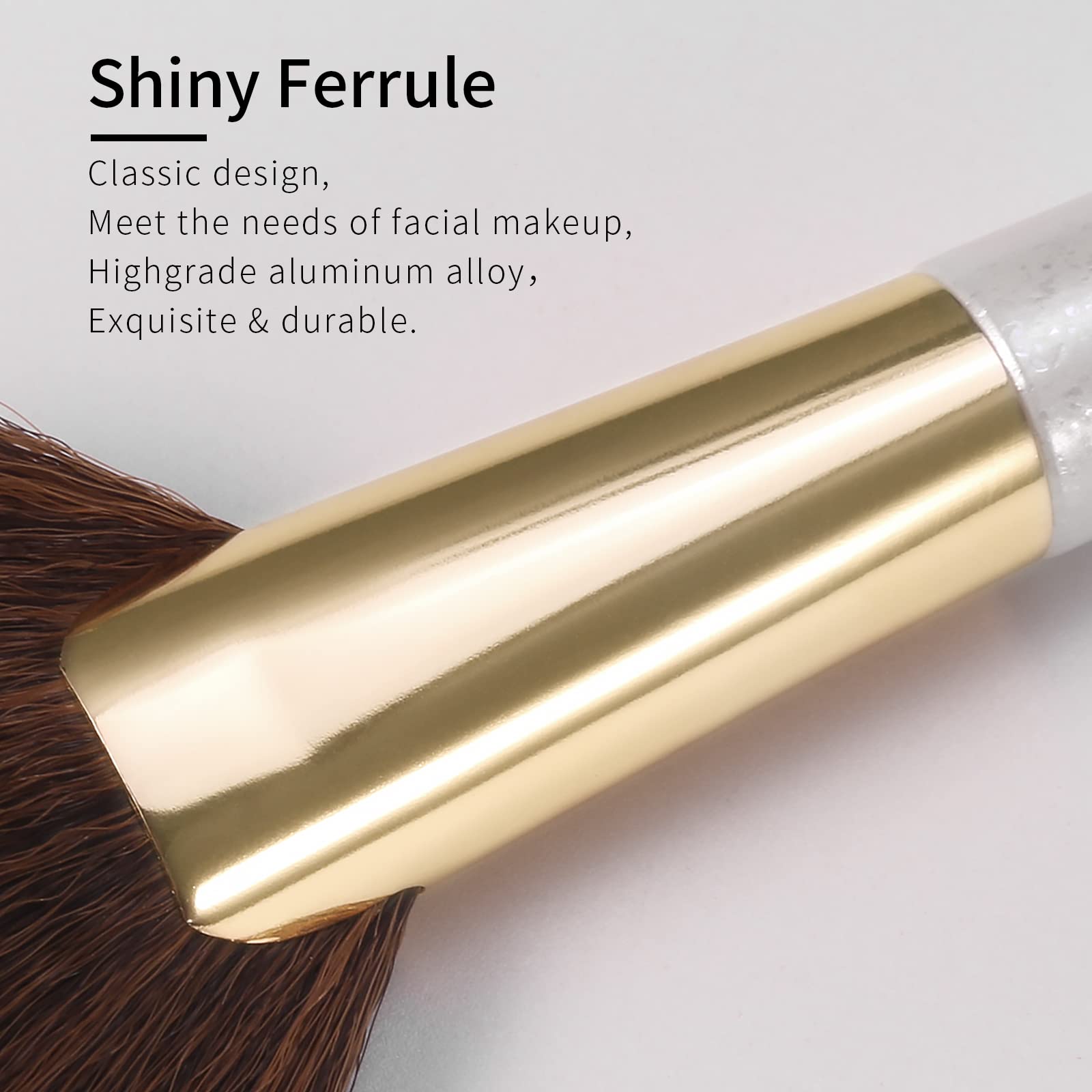 Enzo Ken Angled Fan Makeup Brush, Thick Fan Brush Makeup, Fan Brush Bronzer, Fluffy Blush Brush For Cheeks, Sculpt Blush Brush,