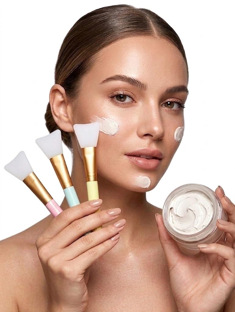 Ghelonadi Essentials Professional Facial Applicator Silicone Face Mask Brush Set Of 3 For Facial Mask, Eye Mask, Cream, Mud, Cla