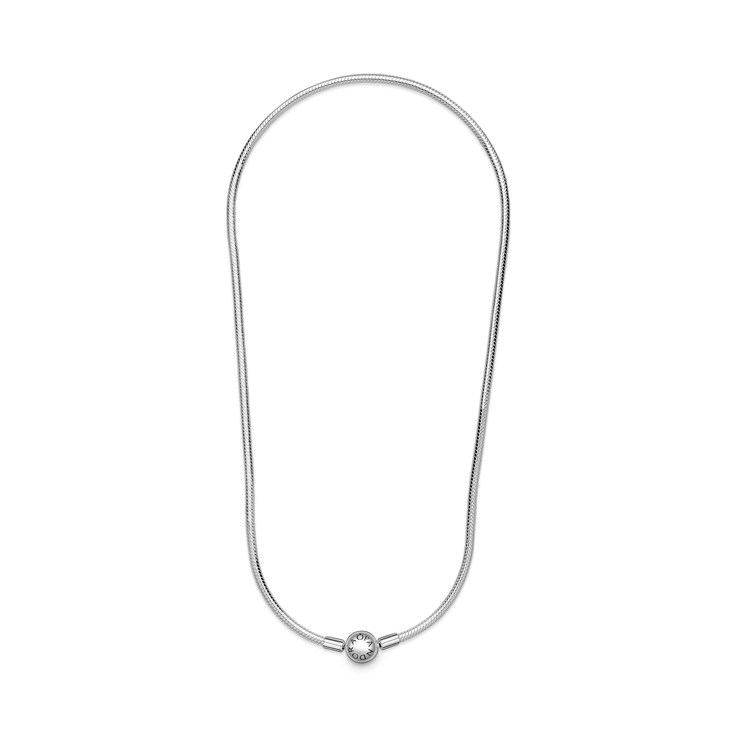 Pandora Jewelry Moments Snake Chain Charm Sterling Silver Necklace, 19.7, No Box