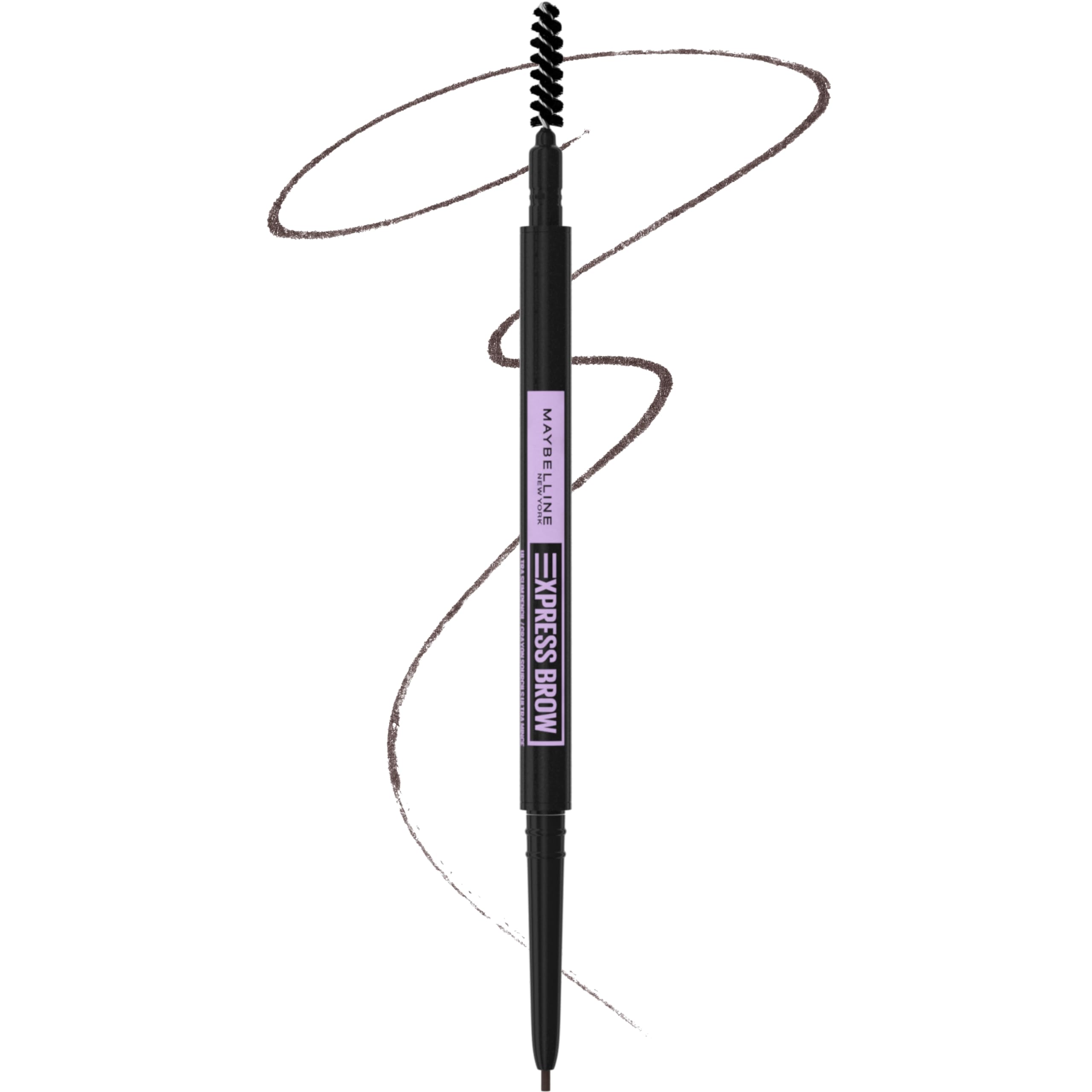 Maybelline Express Brow Ultra Slim Eyebrow Makeup, Brow Pencil with Precision Tip and Spoolie for Defined Eyebrows, Black Brown,