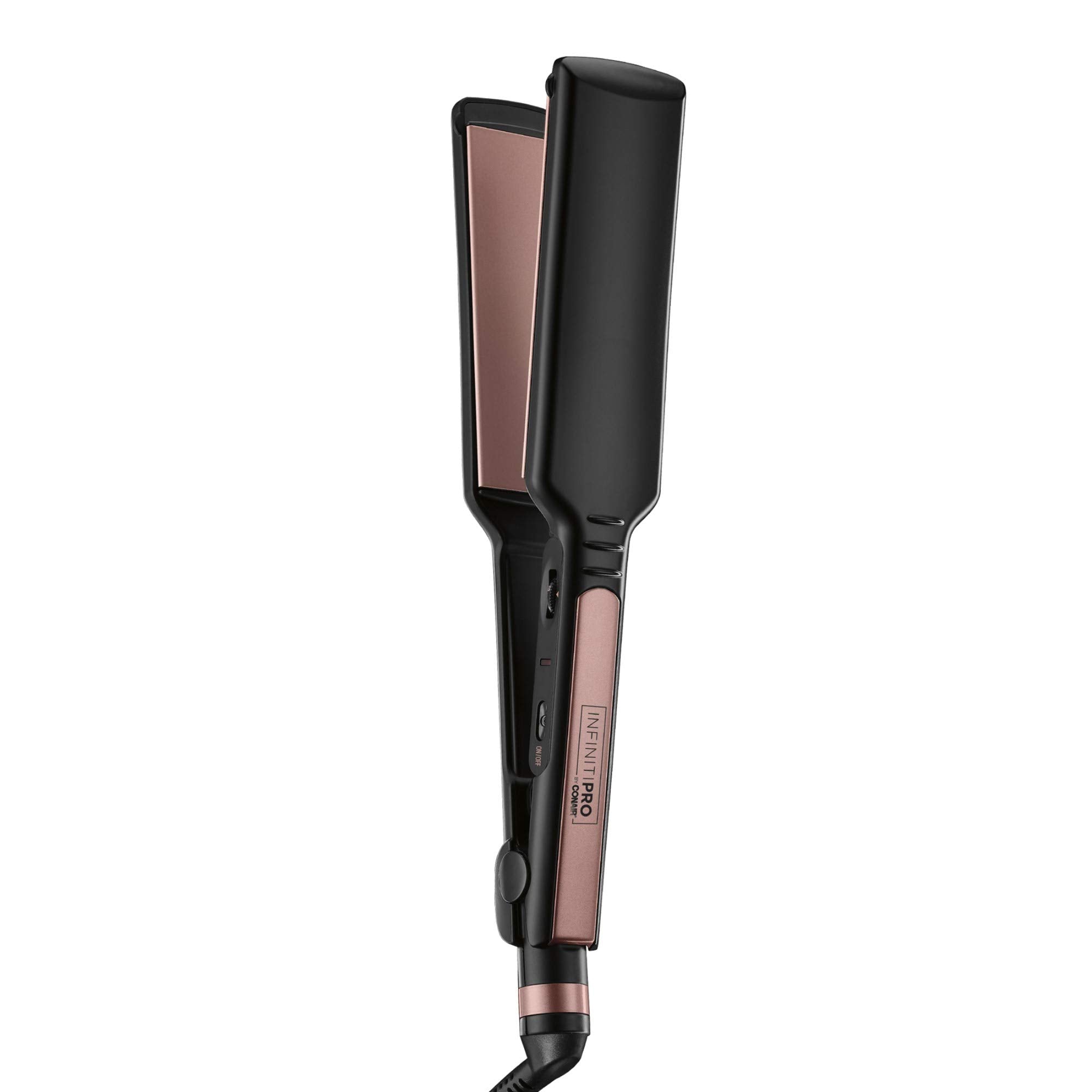 Conair INFINITIPRO Rose Gold Ceramic Flat Iron, 1.75-Inch, Black, Model CS812N