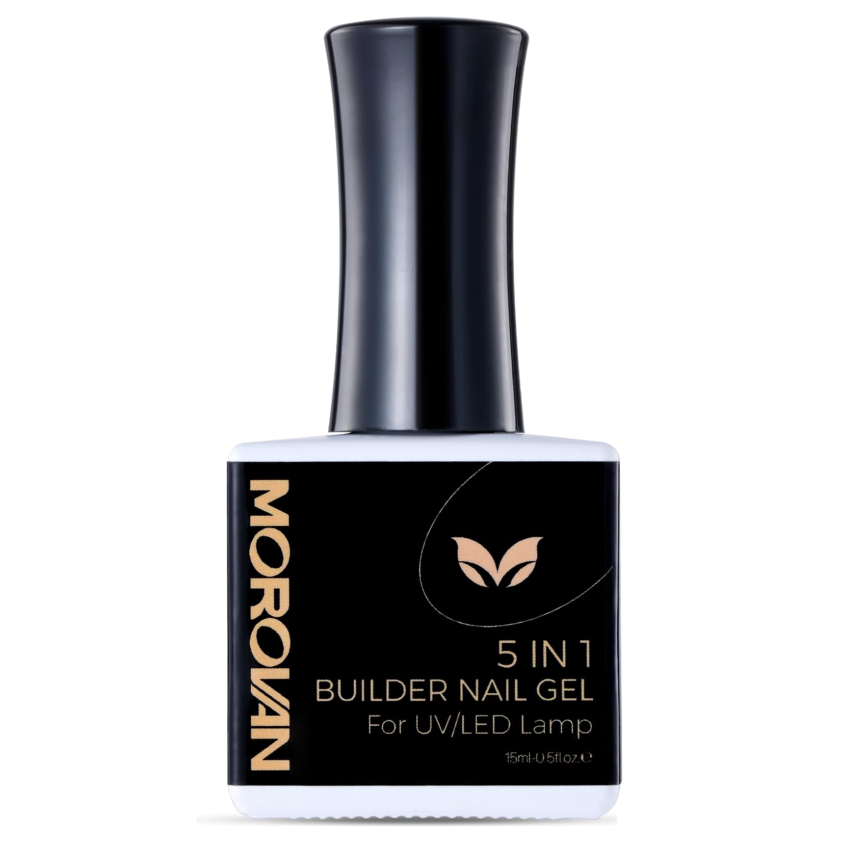 Morovan 5 in 1 Top Coat: 15ml Clear Glossy Top Coat Soak Off Nail Lamp Long Lasting Top Gel for Clear Nail Gel DIY Nail Salon