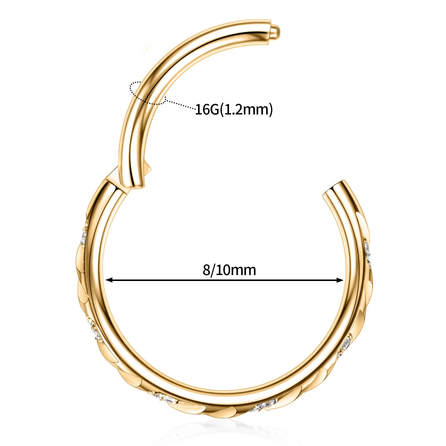 FUNLMO Cartilage Hoop Earring 316L Surgical Steel Conch Daith Helix Piercing Jewelry Nose Rings Hoops Septum Ring 20G 18G 16G 14
