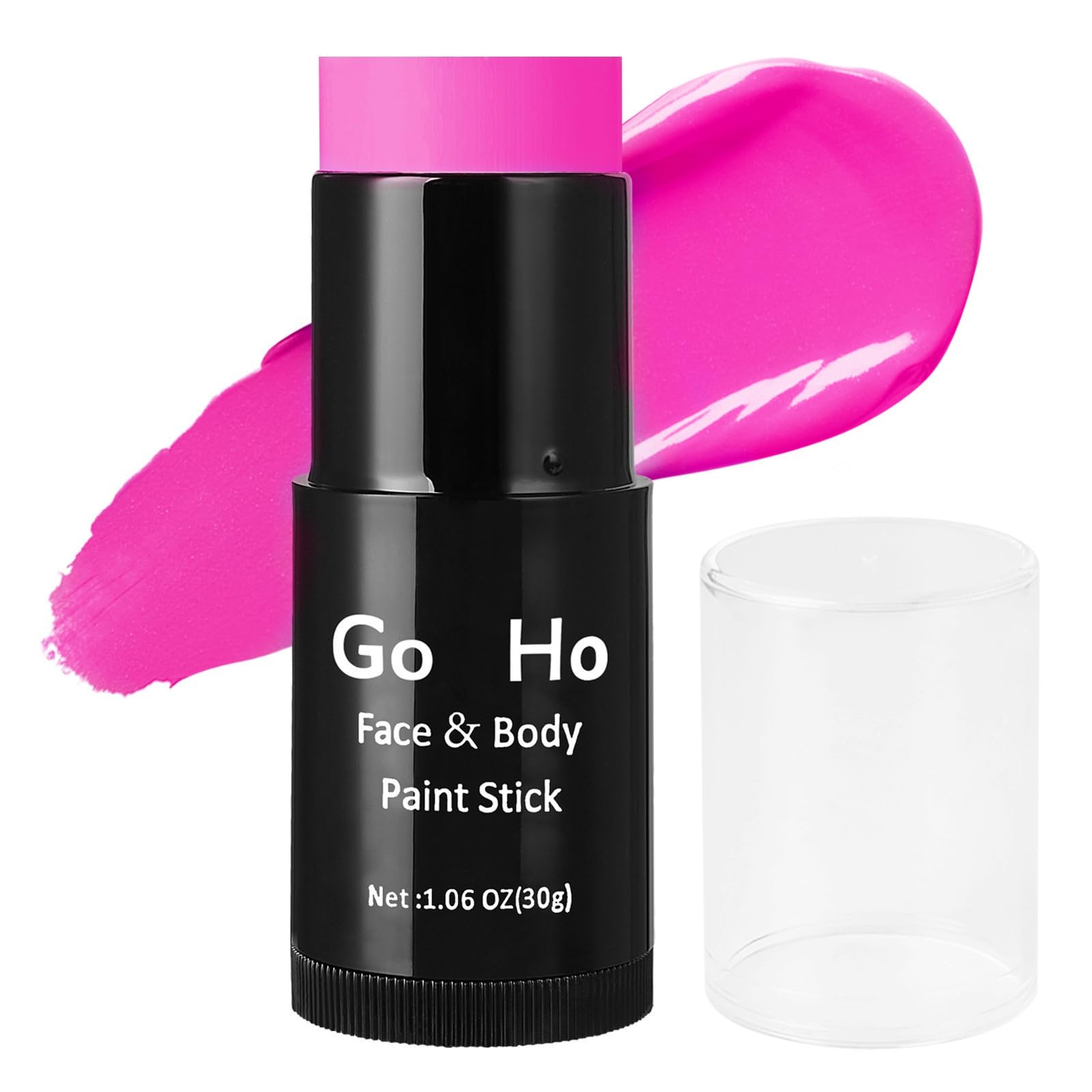 Go Ho Cream-Blendable Hot Pink Face Paint Stick (1.06 Oz),Full-Coverage Hot Pink Body Paint Stick For Adults Children Halloween